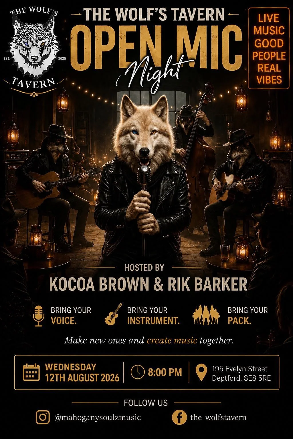 The Wolf's Tavern Open Mic Night hosted by Kocoa Brown