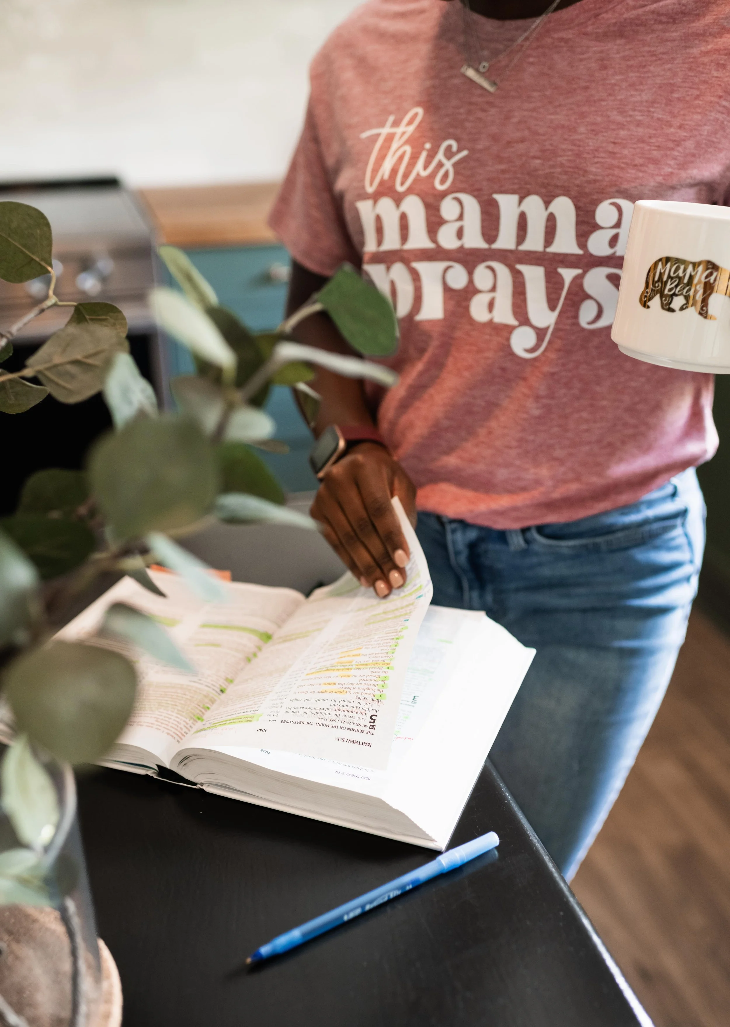 Christian doula reading bible in Tampa Bay Area, Florida