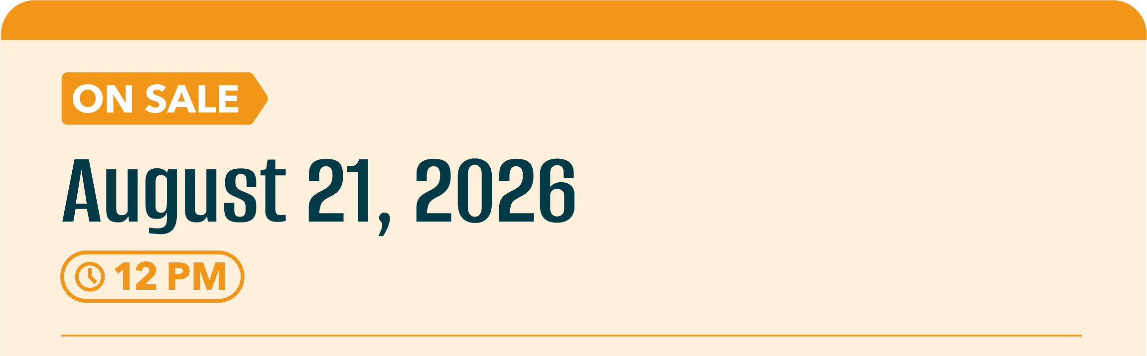 On sale August 21, 2026 at 12pm.