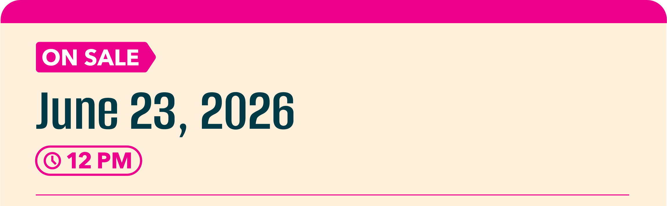 On sale June 23, 2026 at 12pm.