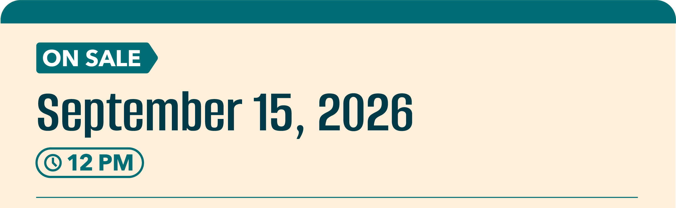 On sale September 15, 2026 at 12pm.