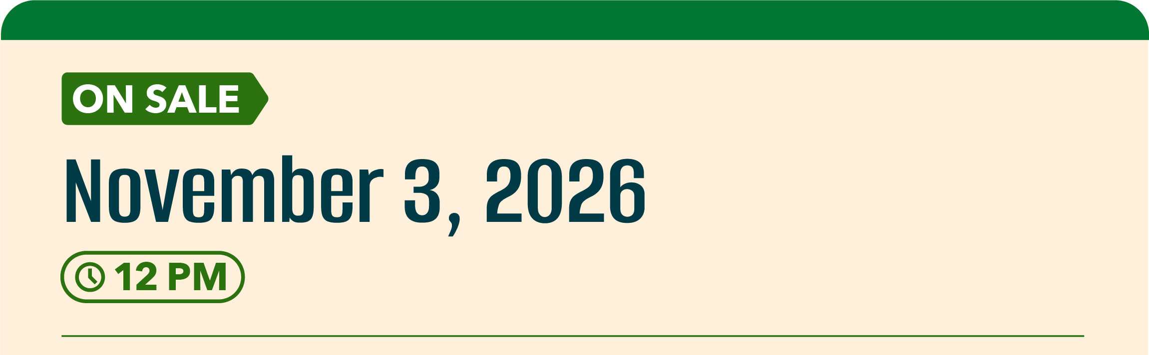 On sale November 3, 2026 at 12pm.