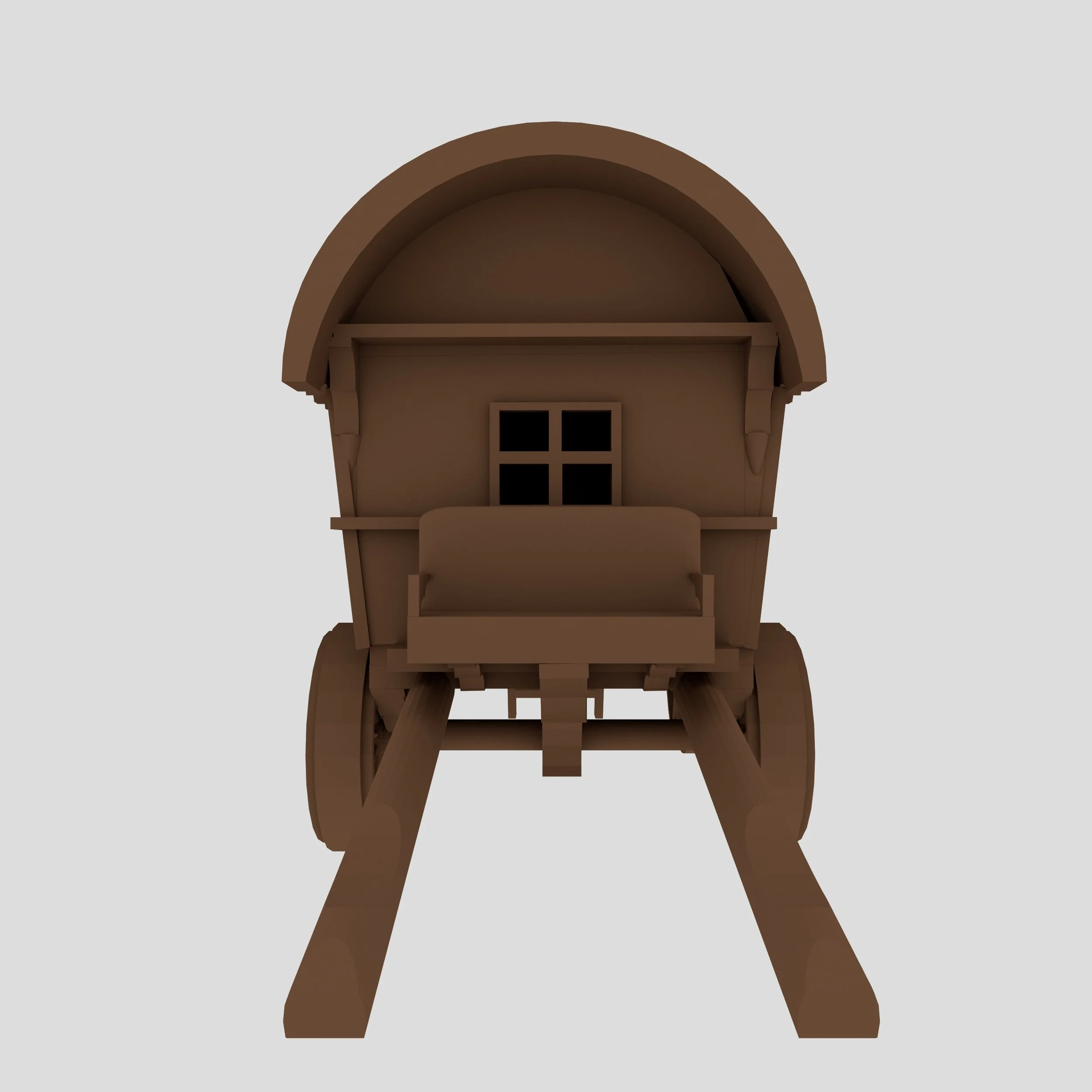 front view of horse drawn wagon