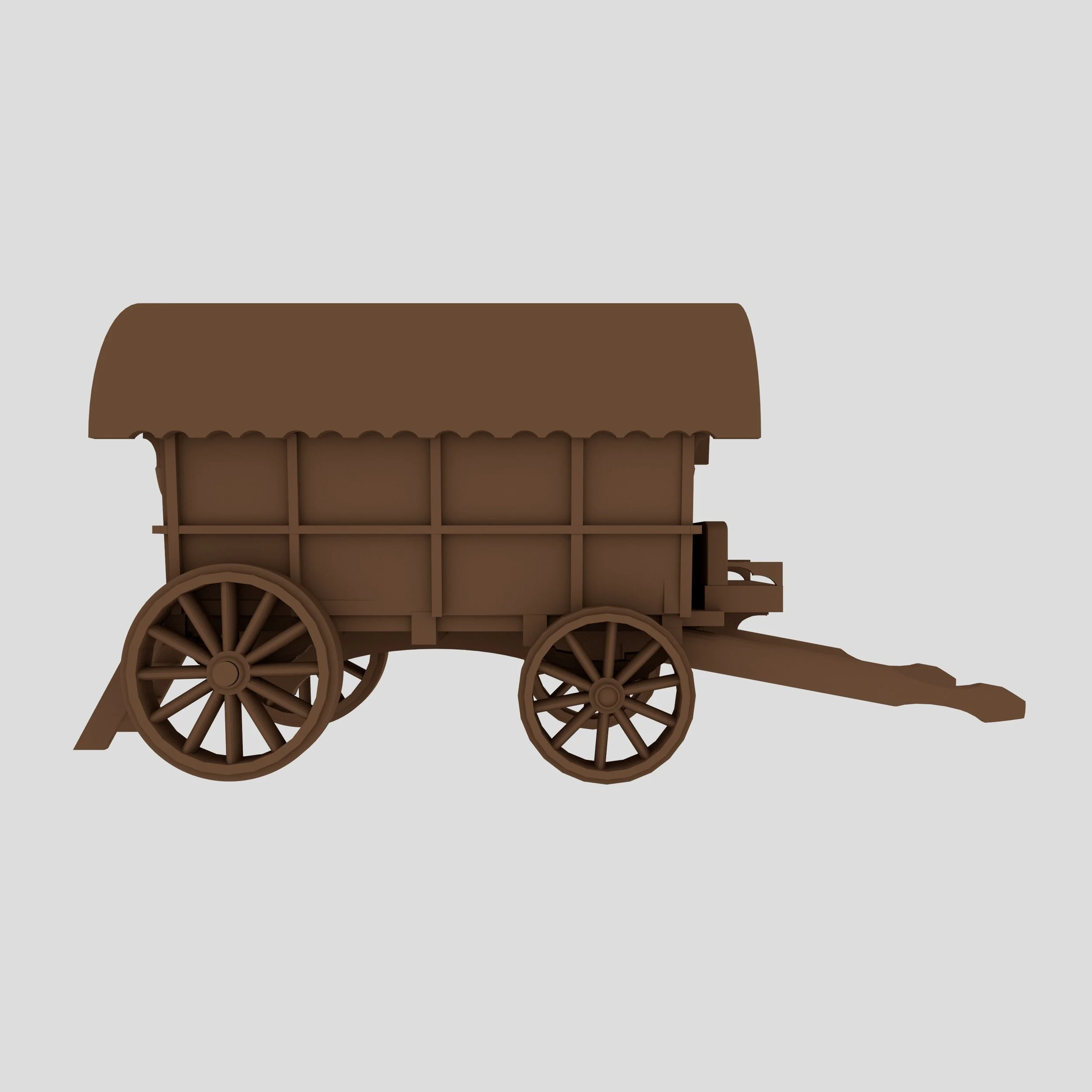 right view of horse drawn wagon