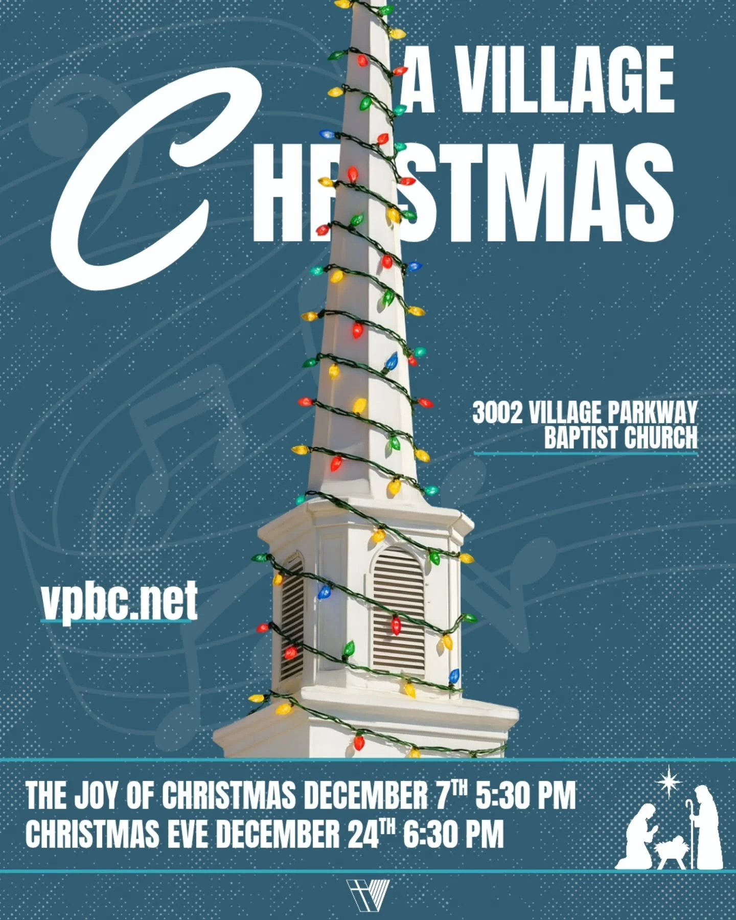Christmas has come to Village! Join us as we celebrate the joy, hope, and wonder of Jesus this season.
The Joy of Christmas - Dec 7 @ 5:30 PM
Christmas Eve - Dec 24 @ 6:30 PM
We&rsquo;d love to see you there!