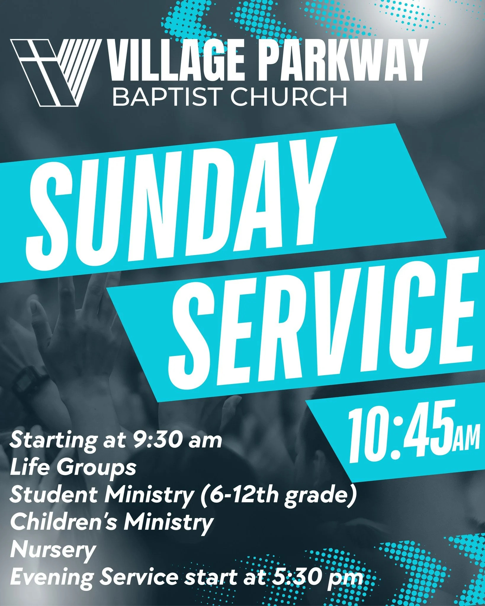 Plan to worship with us on Sunday, we would love to see you!

Life Groups at 9:30 am
Sunday Service 10:45 am
Sunday Evening Service 5:30 pm

Our service times offer Nursery &amp; Children's classes

#Villageparkway #villageparkwaybaptistchurch #satxc