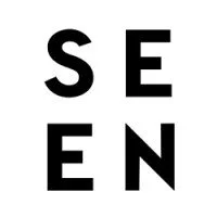 The word 'SEEN' arranged in a 3x2 grid with black letters on a white background.