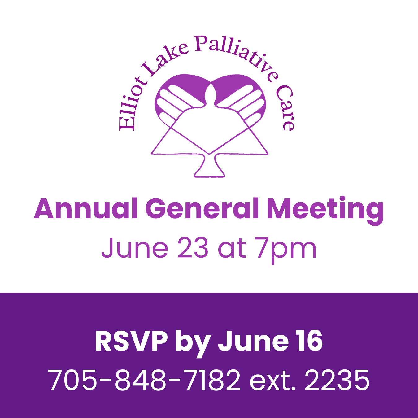 You’re Invited: Elliot Lake Palliative Care Annual General Meeting – June 23
