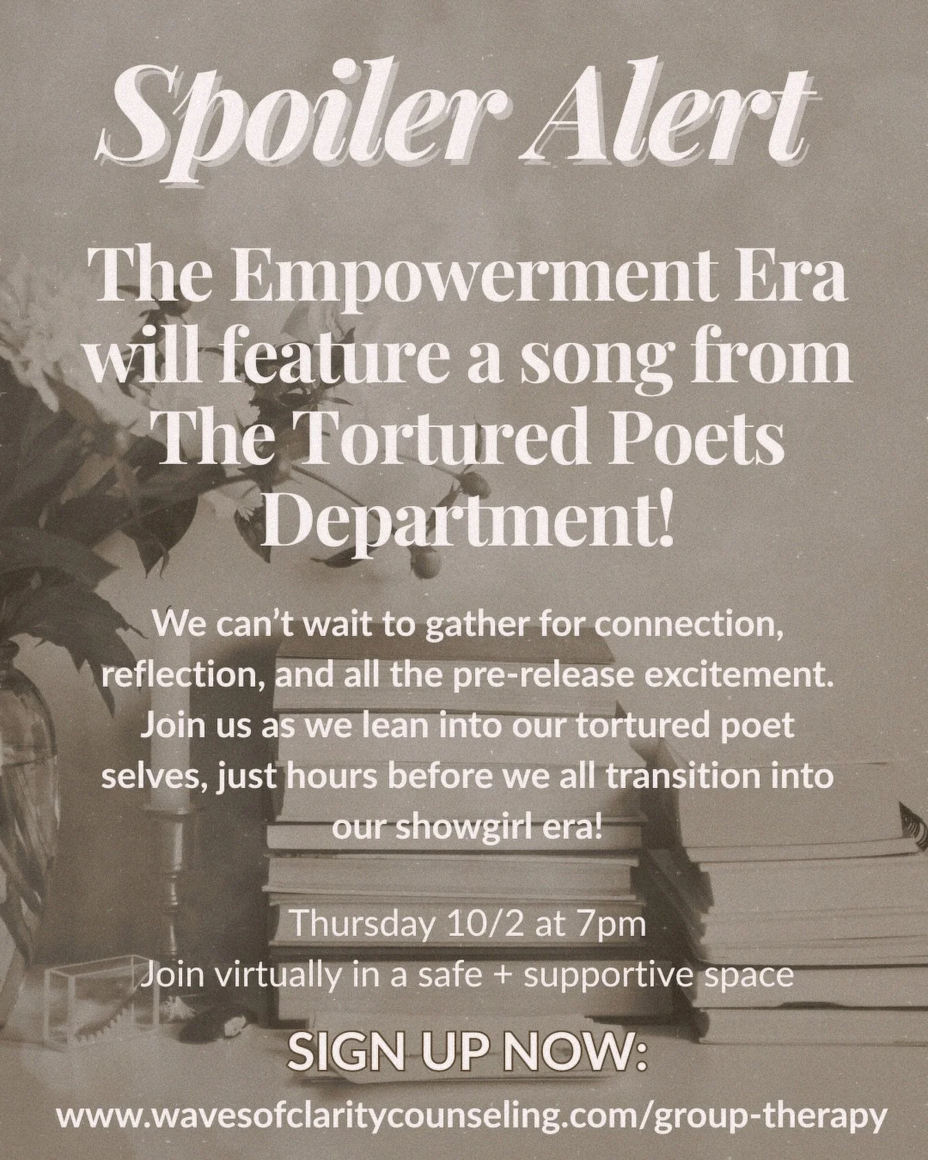 ✨ This week in Empowerment Era we&rsquo;re closing out The Tortured Poets Department with one last song before stepping boldly into the Showgirl Era this Friday. Say goodbye to the melancholy and hello to the spotlight. Our virtual group is open to a