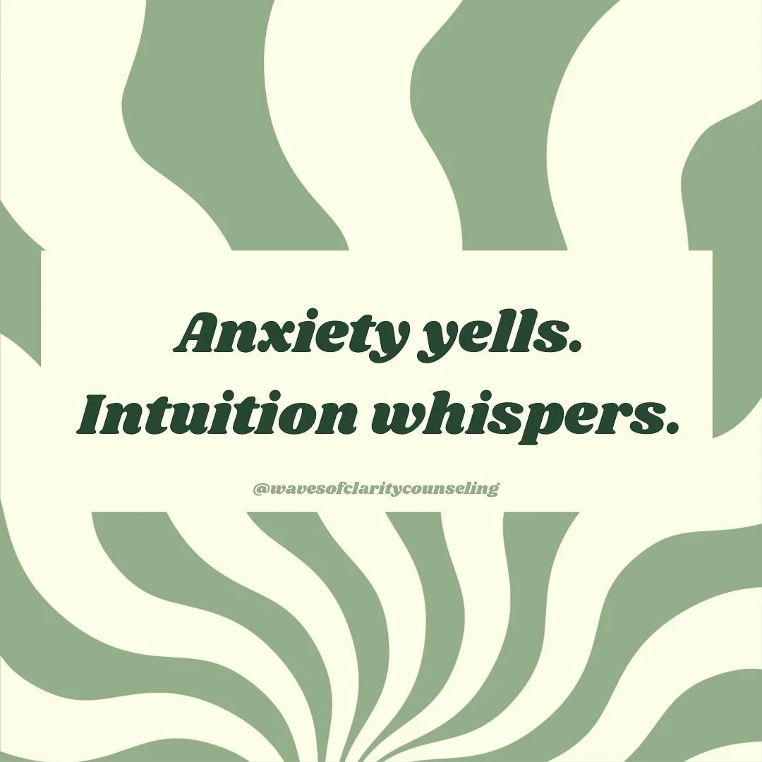 At times it can be hard to tell the difference between our anxiety and our intuition! Here&rsquo;s a reminder that our intuition is grounding, calm, and guiding, when our anxiety is loud, overwhelming, and doubting. 
.
.
.
.
.
#socialworker #support 