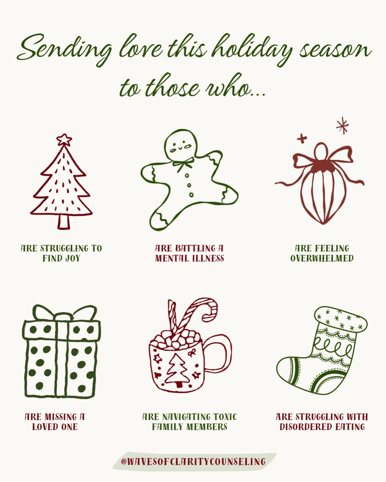 The holidays can be beautiful, and also hard. If this season feels heavy, we see you. You are not alone. ❤️ 

#HolidaysAreHard #ItsOkayToNotBeOkay #HolidayMentalHealth SeasonalSupport YouAreNotAlone SendingLoveThisSeason GentleReminders HolidayWellne