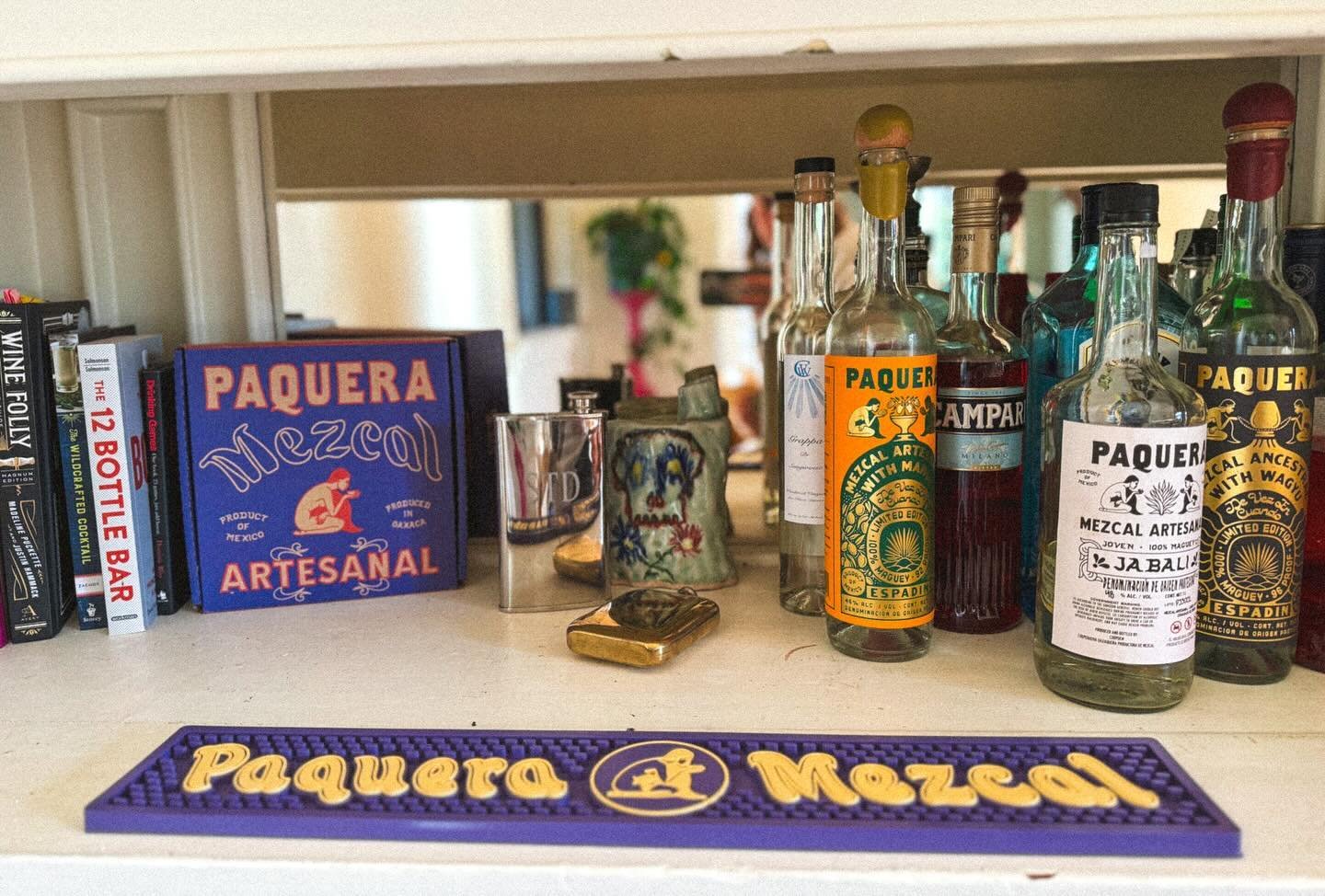 Admiring our bar 😍 @scottdowneydesigns x @paqueramezcal labels by @theschubertstudio
