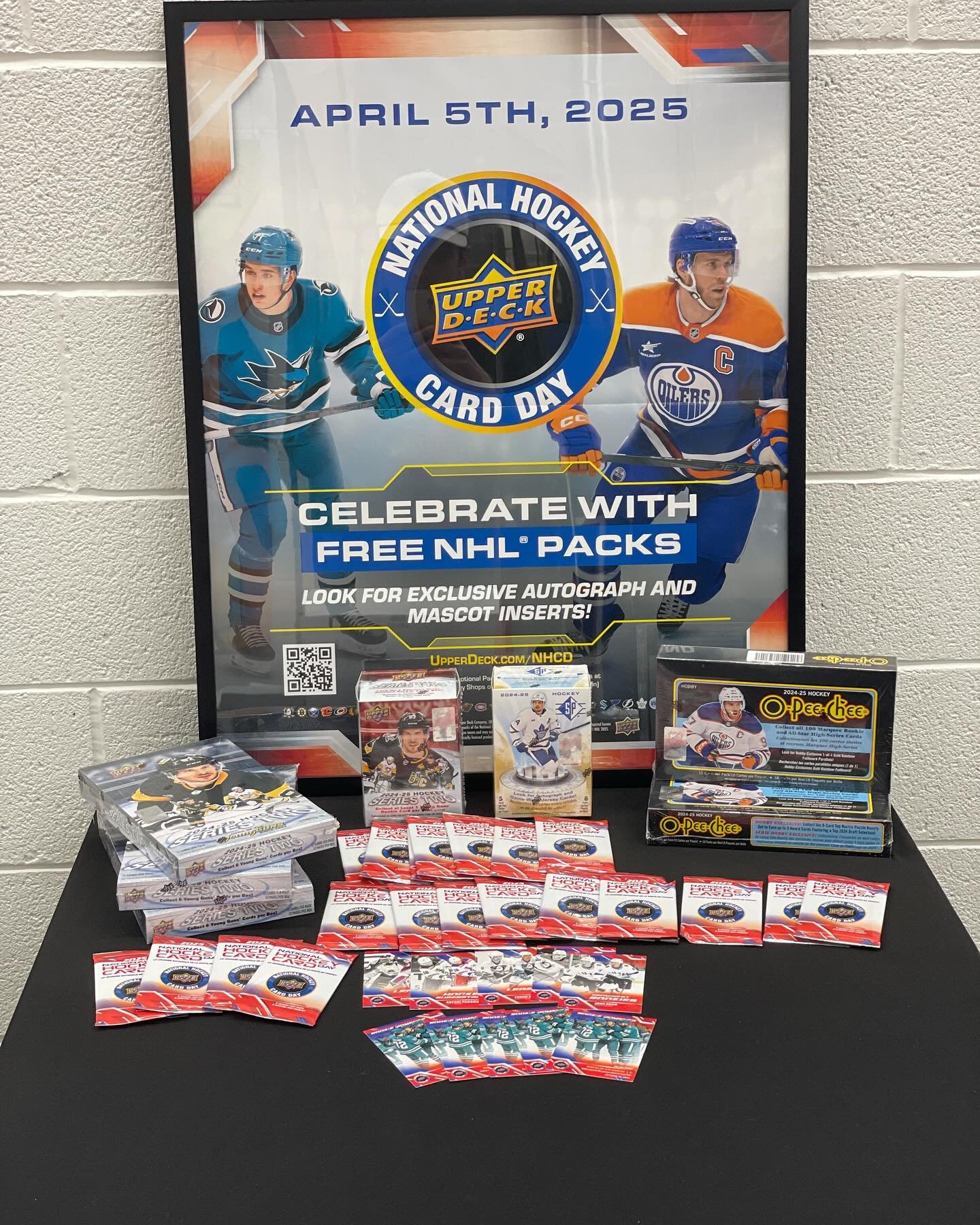This Saturday April 5th is National Hockey Card Day! Stop by the shop for a free Upper Deck National Hockey Card Day pack!
