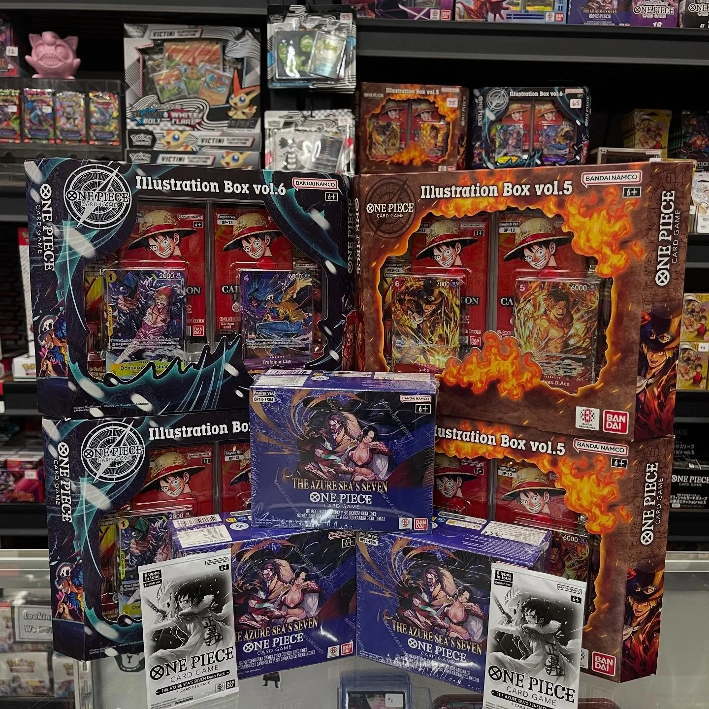 It&rsquo;s the official release for OP14 - The Azure Sea&rsquo;s Seven and Illustration Box 5 and 6! We also jsut got in Japanese One Piece Booster Boxes from OP06-OP14, including EB01-03 and PRB01-02! Give us a visit and rip some hits!