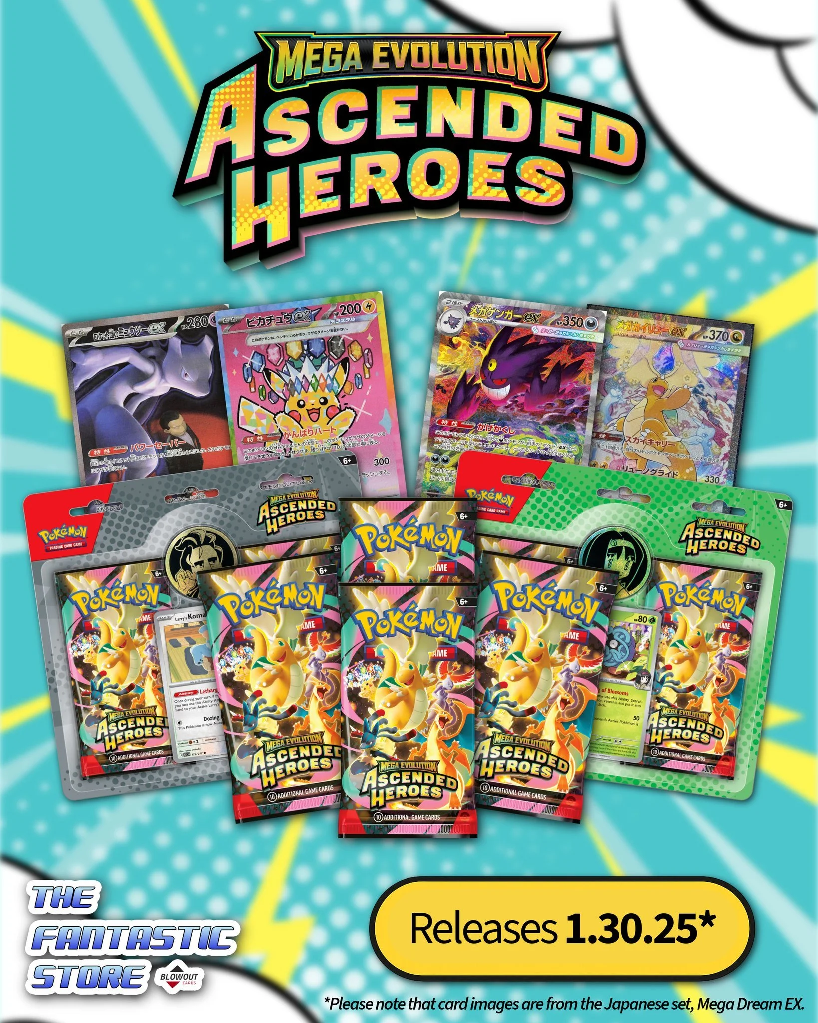 Pokemon Mega Evolution Ascended Heroes is available at The Fantastic Store starting at 11am on January 30th! Stop by the shop to chase the newest release, while supplies last!

This set features Gengar, Dragonite, Pikachu, Mewtwo, and many more of yo