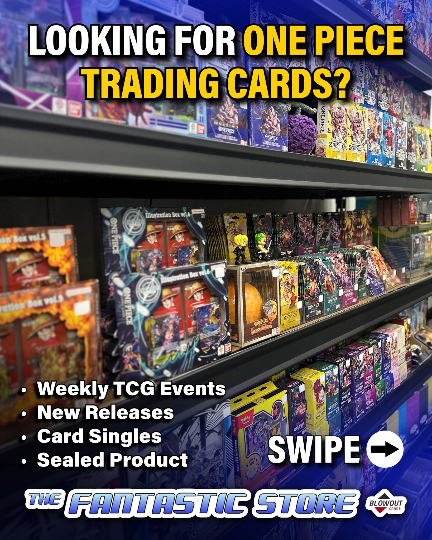 Looking for One Piece Trading Cards? 🏴&zwj;☠️ Visit The Fantastic Store in Chantilly, VA to shop sealed product, singles, and join our weekly TCG events! 

One Piece Heroines Edition (EB-03) drops Friday, February 20th. Grab your boxes while supplie
