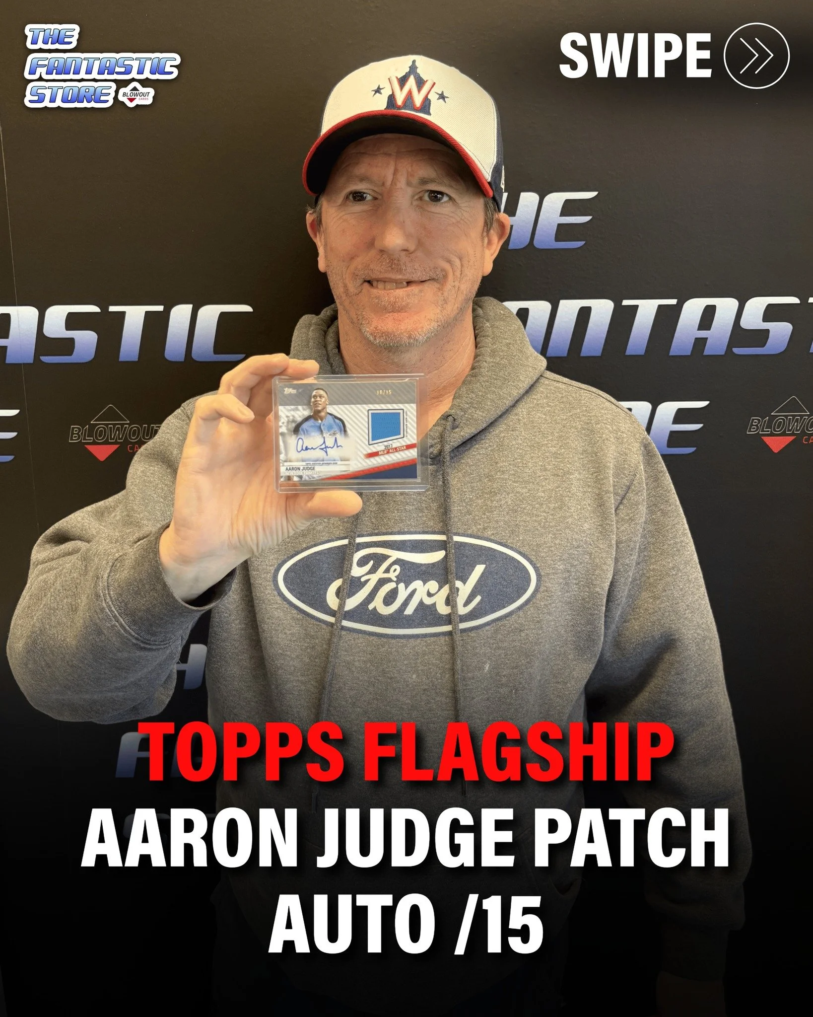 Rick was breaking Topps Flagship in-store and pulled this Aaron Judge Patch Autograph #/15. We always appreciate you and we know our community would love to see this.

Congratulations and thank you for ripping with our team, Rick!!

#topps #toppsflag