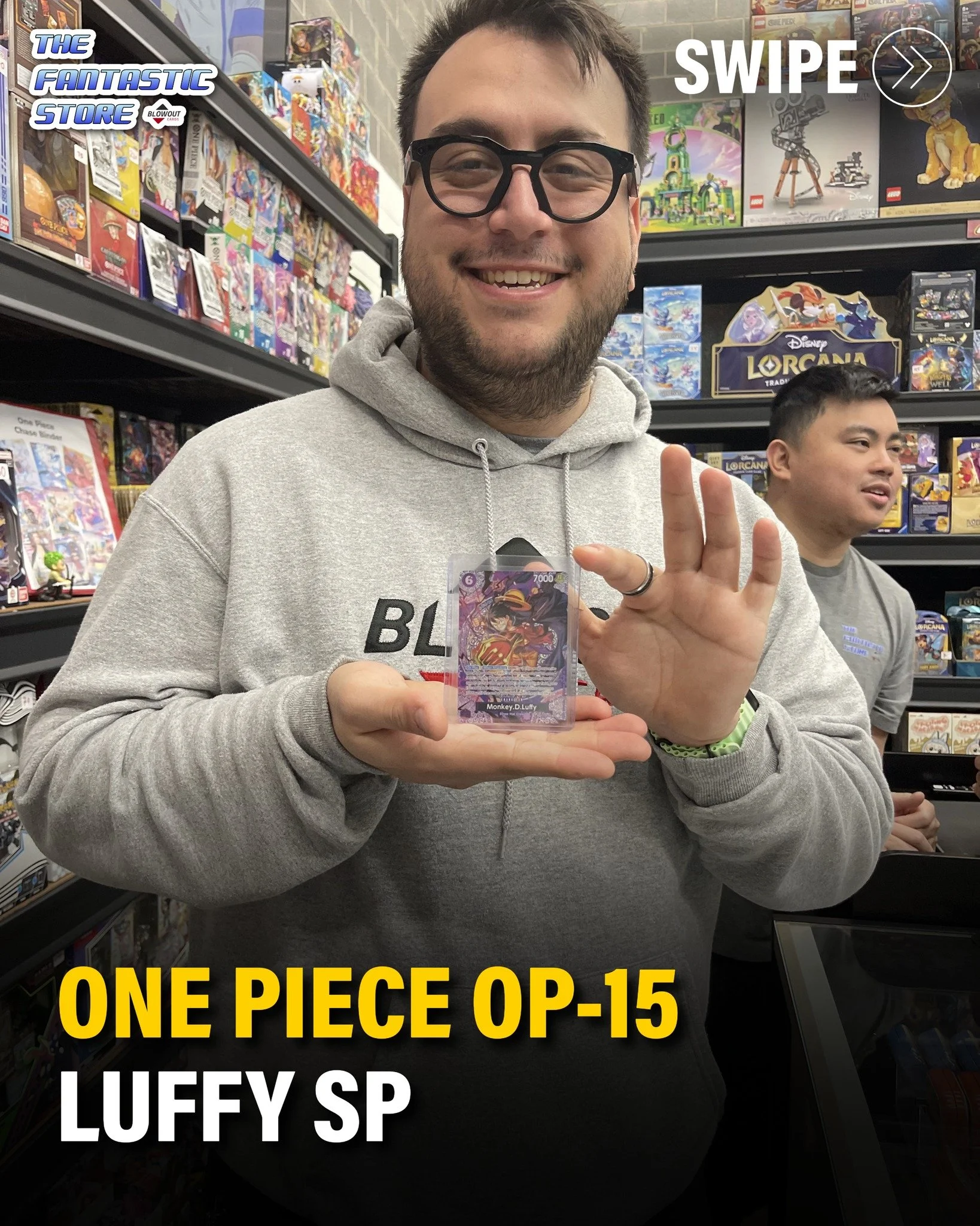 The OP-15 release has been a ton of fun at The Fantastic Store with our community. One of our own, Semih, got lucky pulling this amazing Luffy SP. This guy's too lucky!

#onepiece #onepiececardgame #onepiecetcg #monkeydluffy #luffy #thefantasticstore