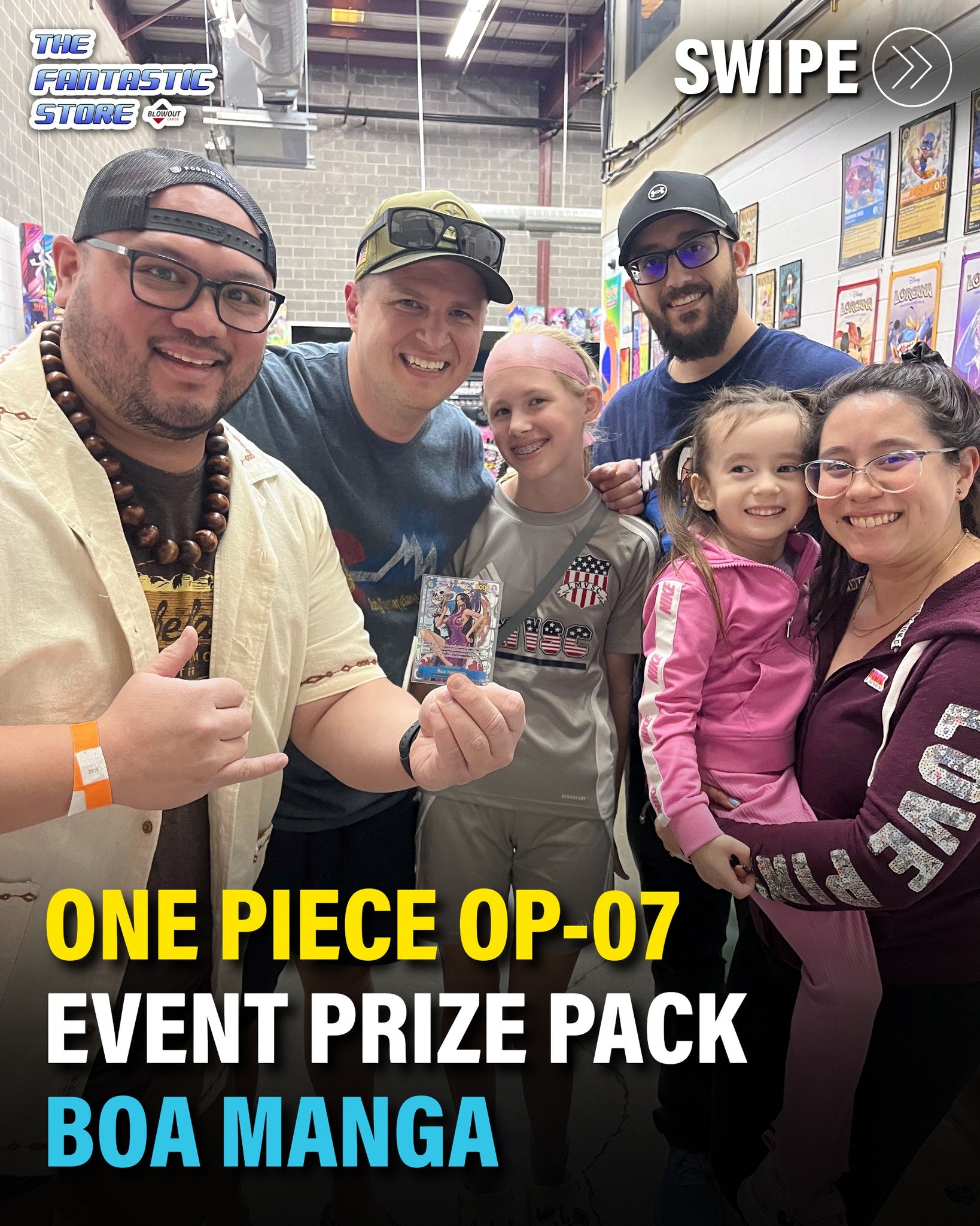 JP and his family pulled this Boa Manga out of some OP-07 packs they received as prizing in one of our One Piece Card Game tournaments! What a huge win and well-deserved.

Thank you for always participating in our events, and congratulations on a cri
