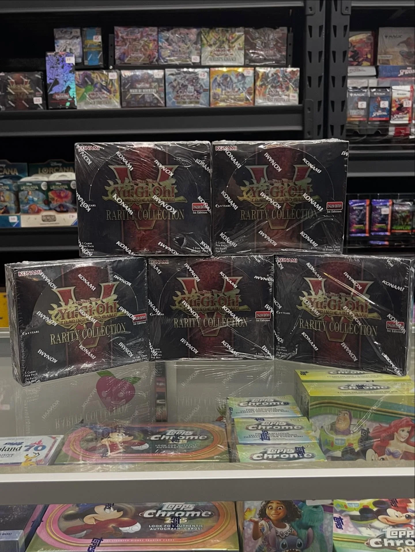 NEW RELEASES: We have the highly anticipated Yu Gi Oh Rarity Collection 5 now available at The Fantastic Store! 

We also just got Disney Topps Neon in, stop by the store and grab your boxes today!