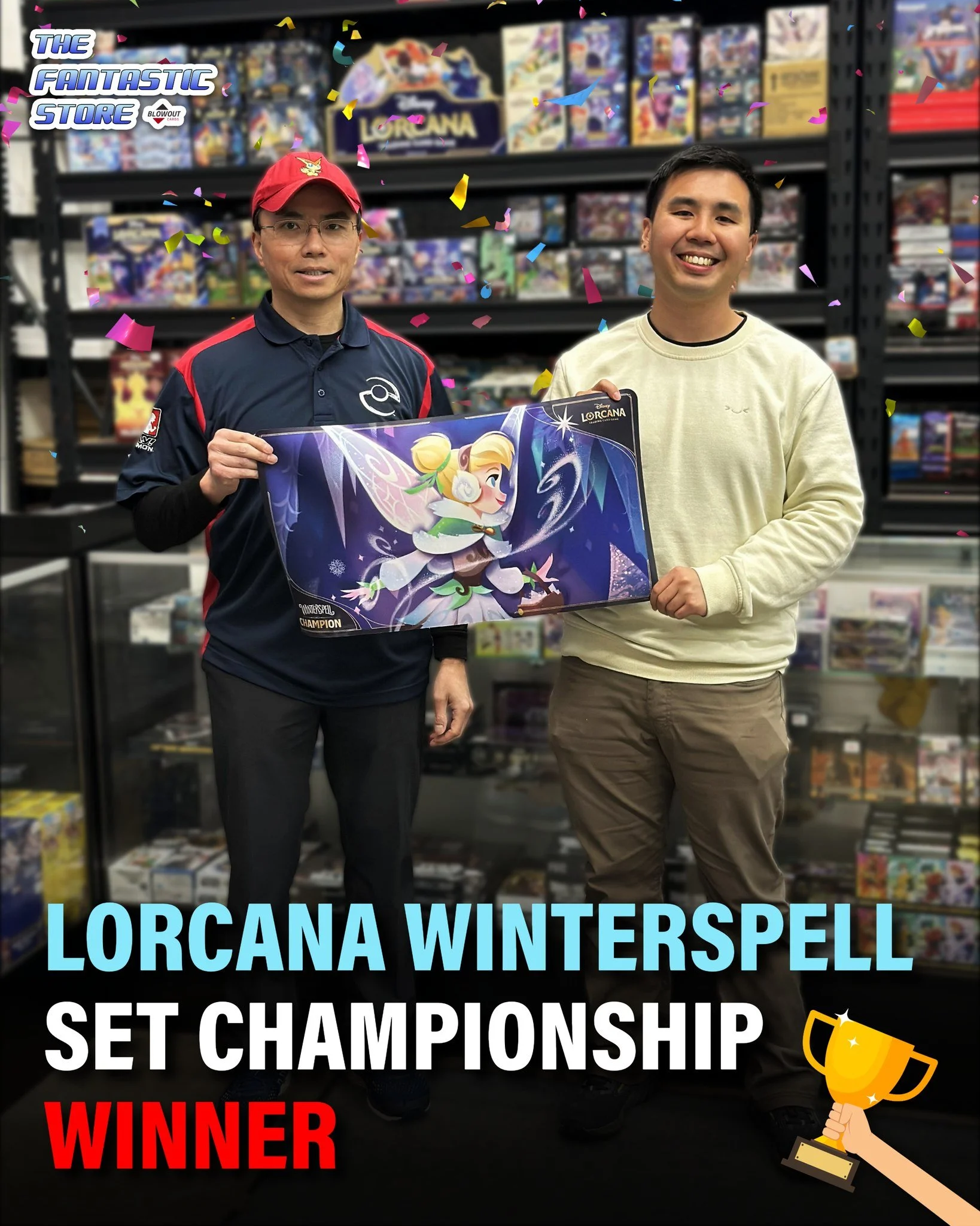 Congratulations to Alan for being our Disney Lorcana - Winterspell Set Champion! Thank you for participating in our events, and great job securing that win!

We host Lorcana, One Piece, &amp; Pokemon TCG events in-store! If you are interested in part