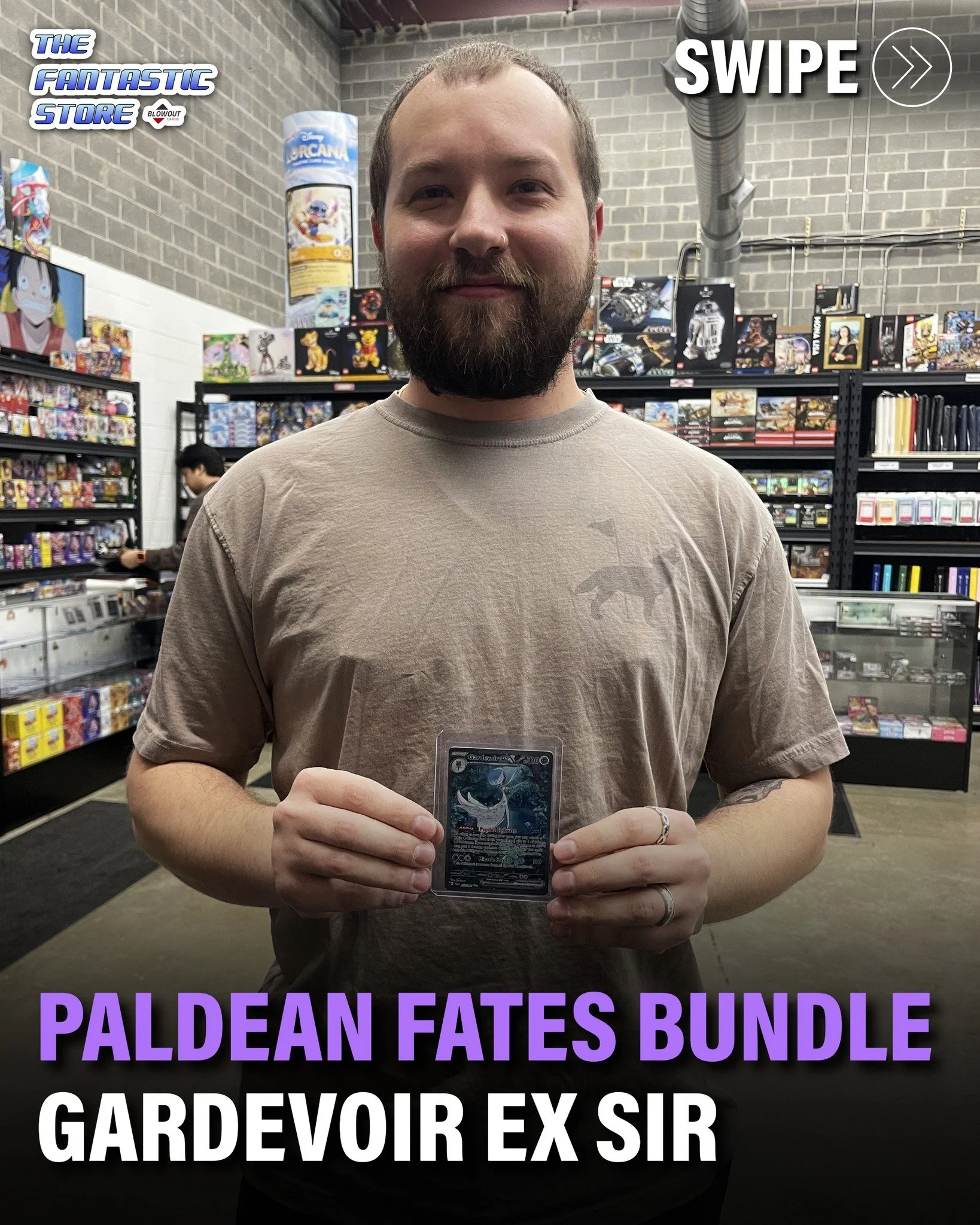 Brandon pulled this Shiny Gardevoir EX Special Illustration Rare from a Paldean Fates Booster Bundle! Love the shiny design of Gardevoir, and what a beautiful pull.

Congratulations Brandon, and we appreciate you ripping Paldean Fates with us!

#poke