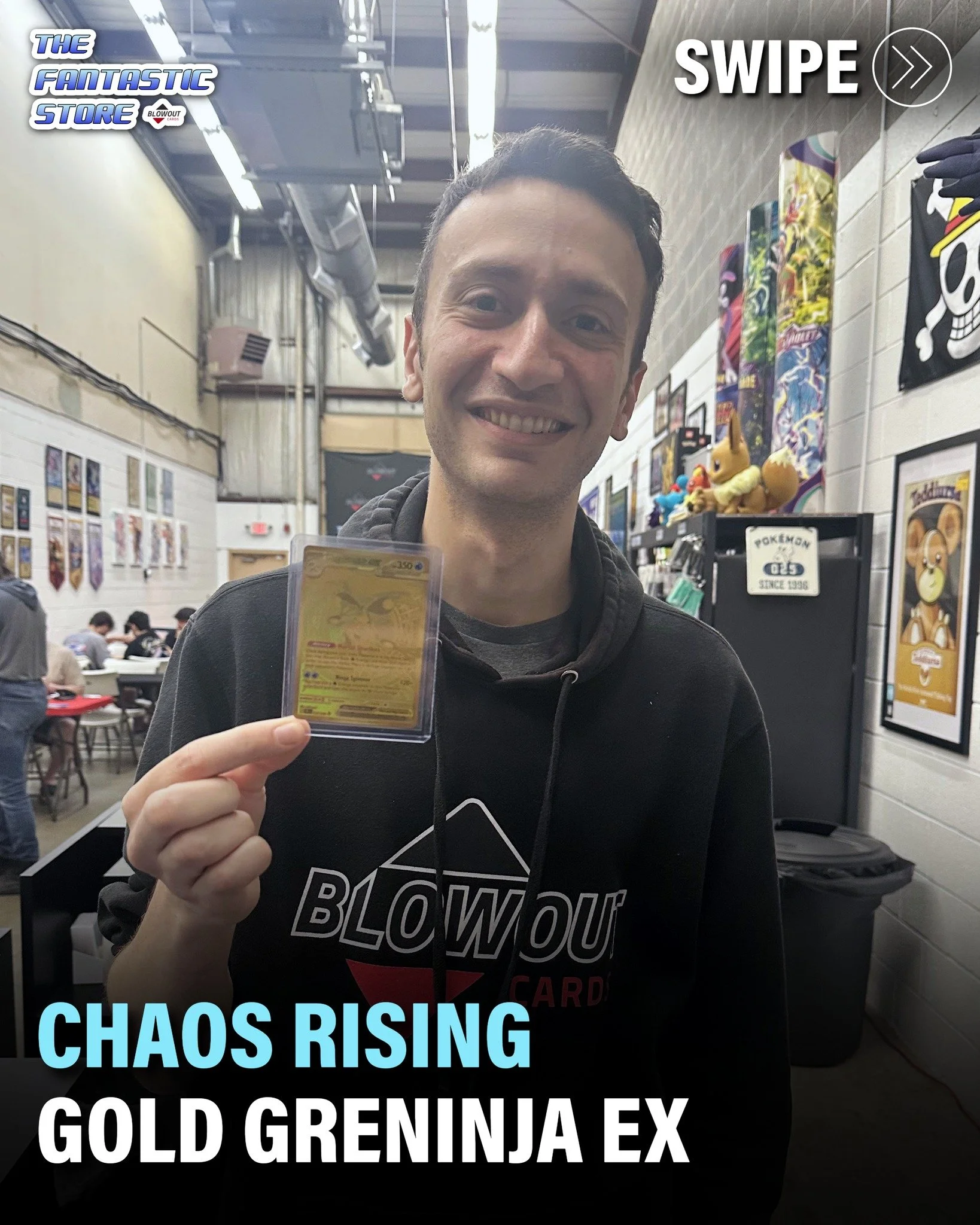 Check this out! One of our own, Johnny, pulled this Gold Greninja EX out of Chaos Rising. Our staff love to chase, too. What a great pull, and congratulations Johnny!

#thankyou #congratulations #chaosrising #pokemon #pokemoncards #pokemontcg