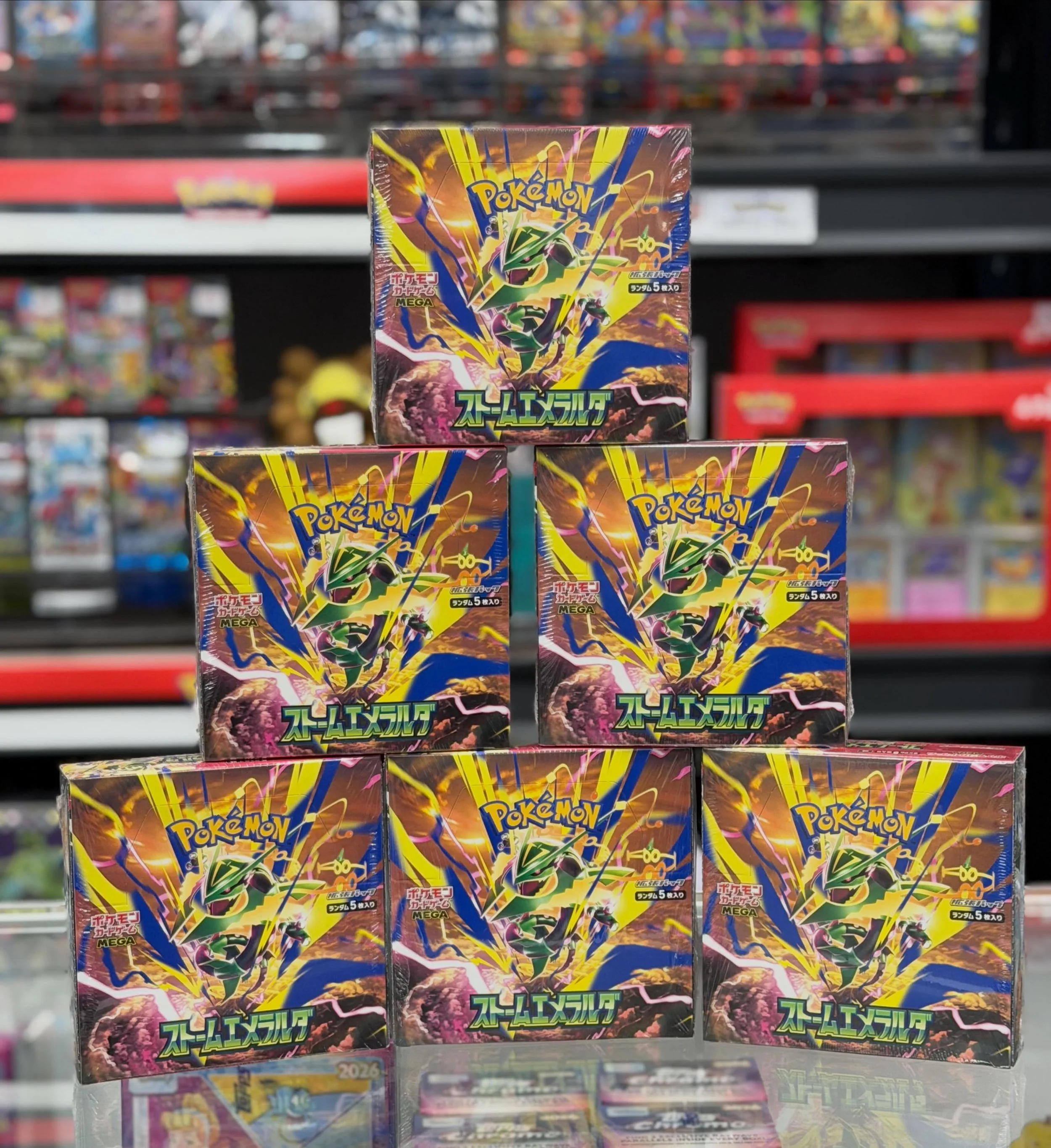 Storm Esmeralda is now available at The Fantastic Store, give us a visit and chase the newest Mega Rayquaza!