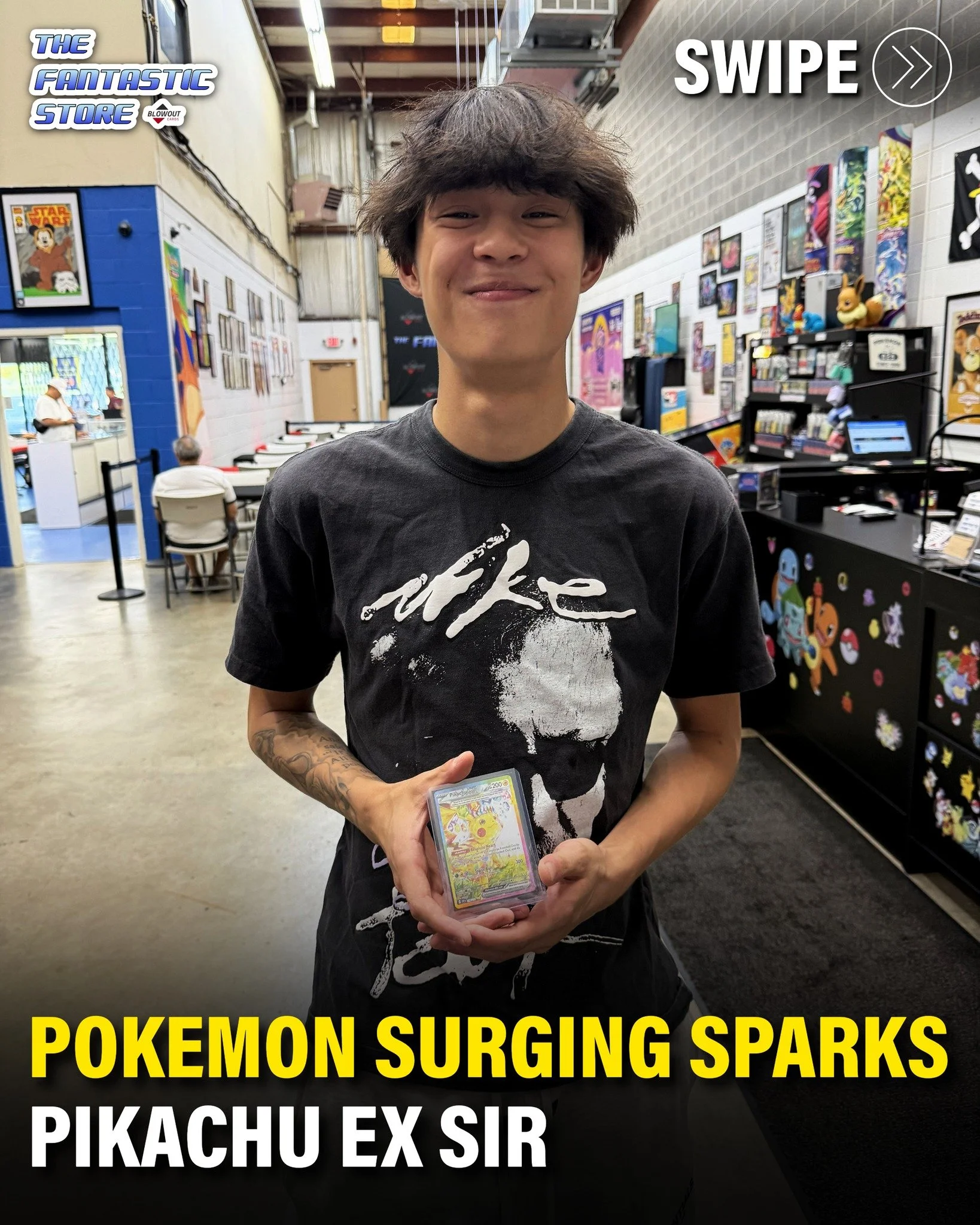 It's been a bit since we've seen this Pikachu EX Special Illustration Rare from Surging Sparks, but Noah was ripping in-store with us and manifested it!

Thank you for sharing the experience with our team, and we hope you enjoyed ripping with us! Con