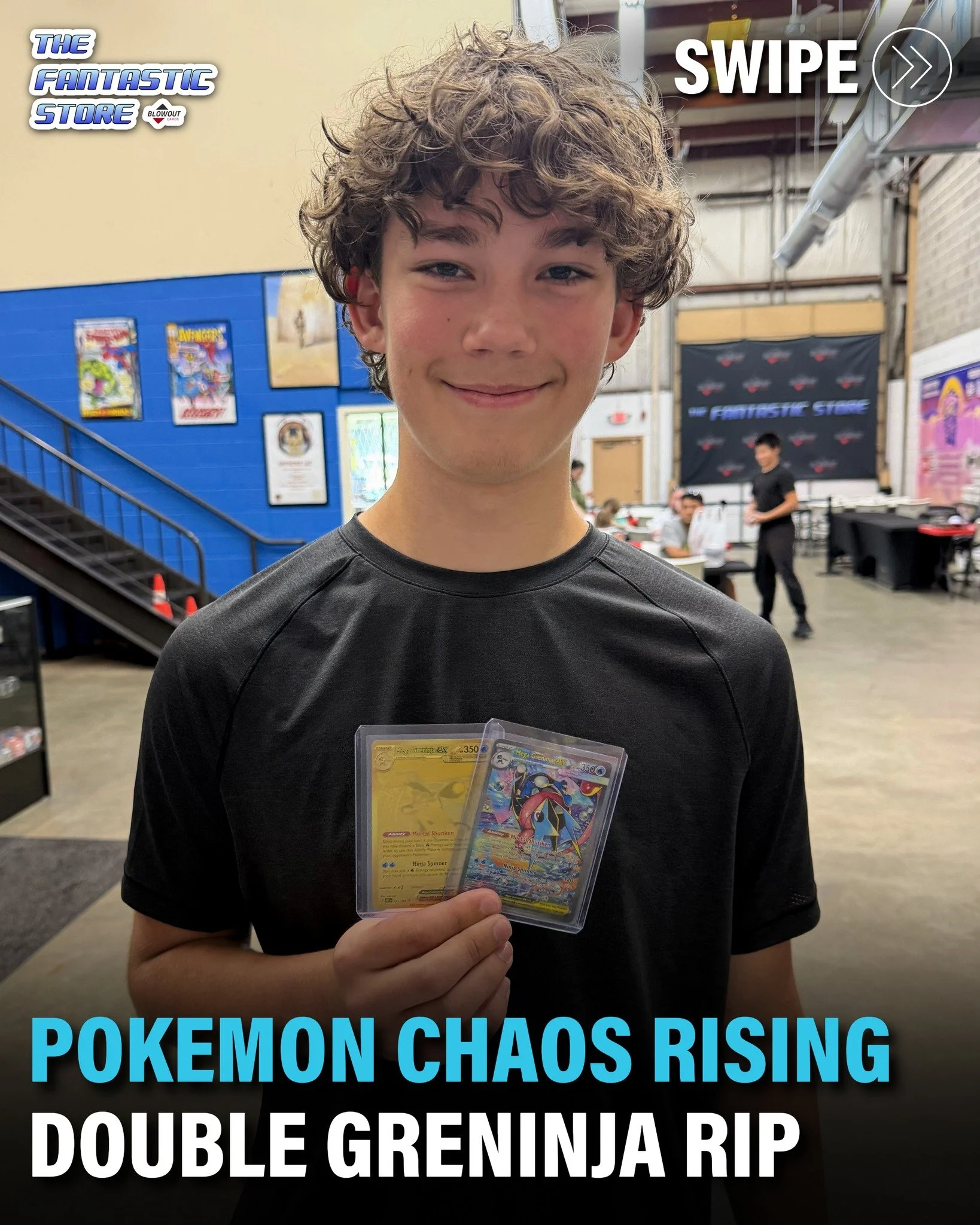 Kris pulled not just one, but BOTH Mega Greninja's out of Chaos Rising and we couldn't believe it - the Special Illustration Rare and the Gold Hyper Rare! Insane luck! 

Congratulations Kris, and thank you for showing it off to our community.

#pokem