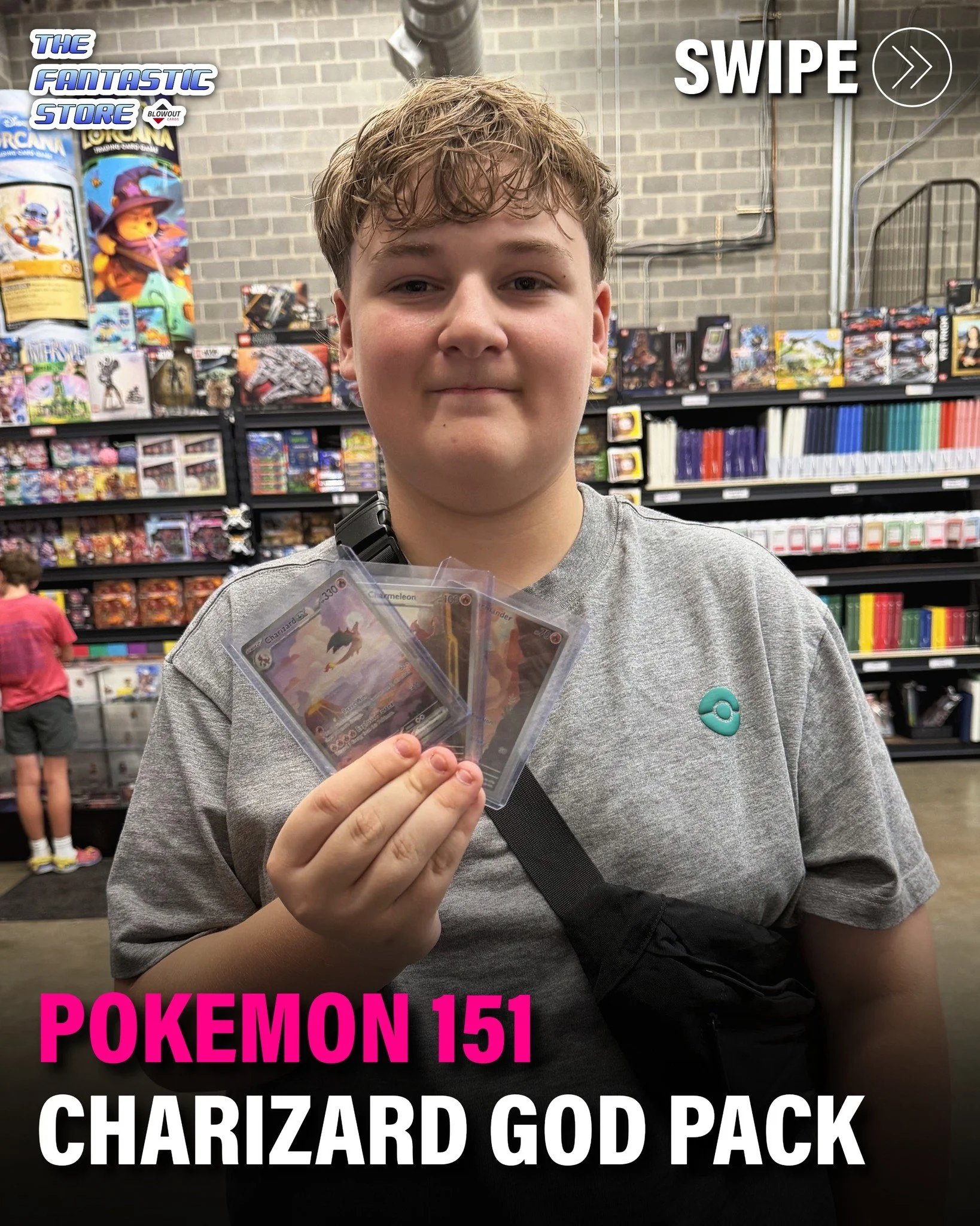 Jackson was ripping in-store and pulled a Charizard "god pack" out of Pokemon SV-151. It's been a while since we've seen one of these! Congratulations on the pull, and thank you for sharing the experience with our community.

#pokemon #poke