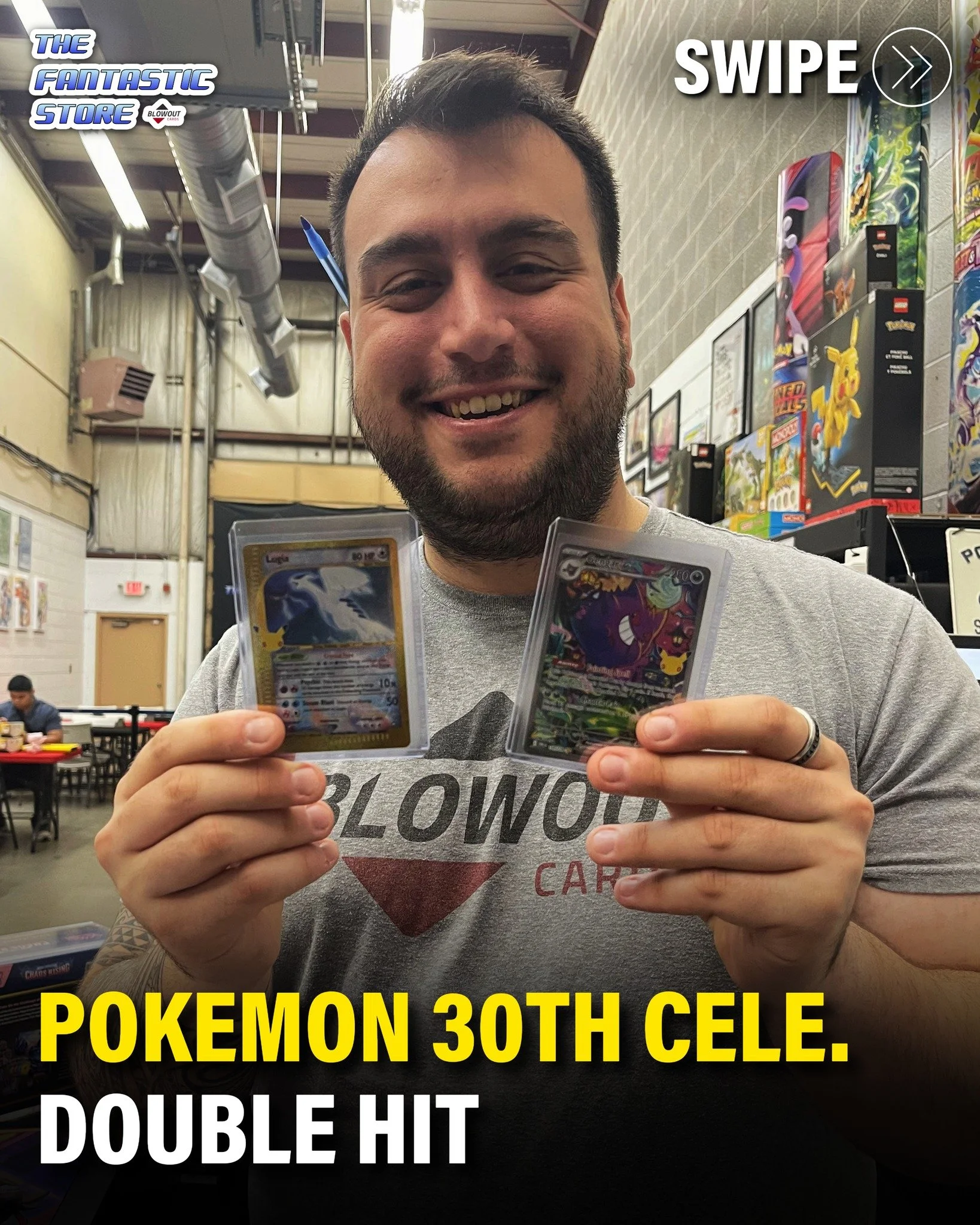 Our staff are often collectors, too! Semih joined in on the fun of chasing Pokemon 30th and pulled the Gengar EX SIR and Classic Collection Lugia. Love to see it! Congratulations, Semih.

#thefantasticstore #pokemon #pokemoncards #pokemon30th #lugia 