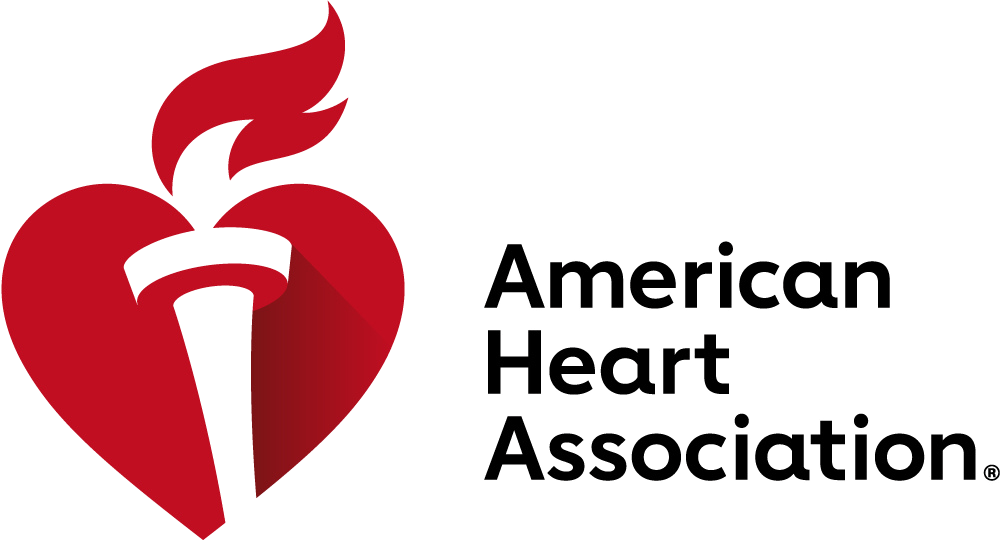Logo with a red heart with a torch inside of it and flames on top, with black text to the right