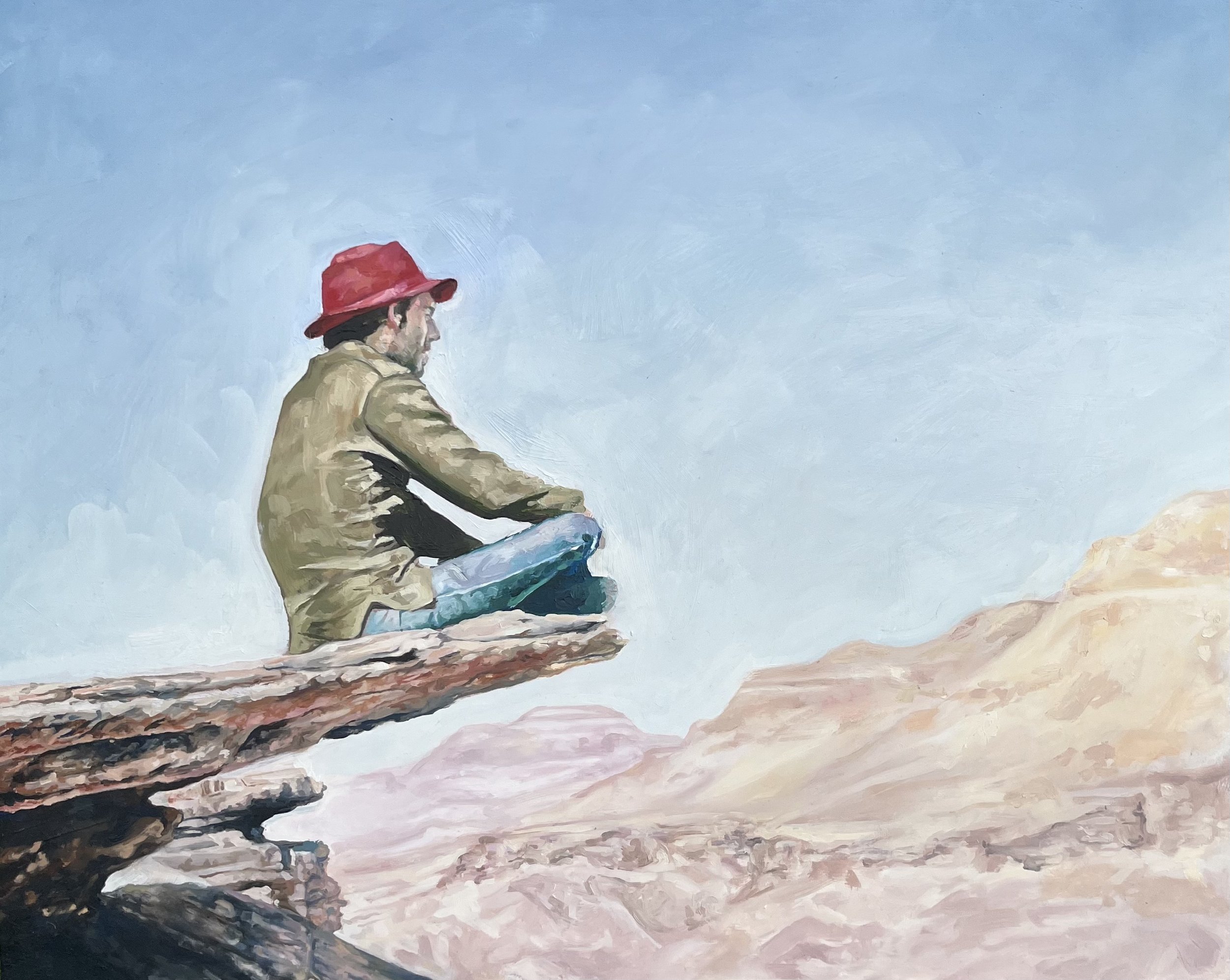 "Look. Listen. Attend", oil on wooden panel, 15"x20", 2024