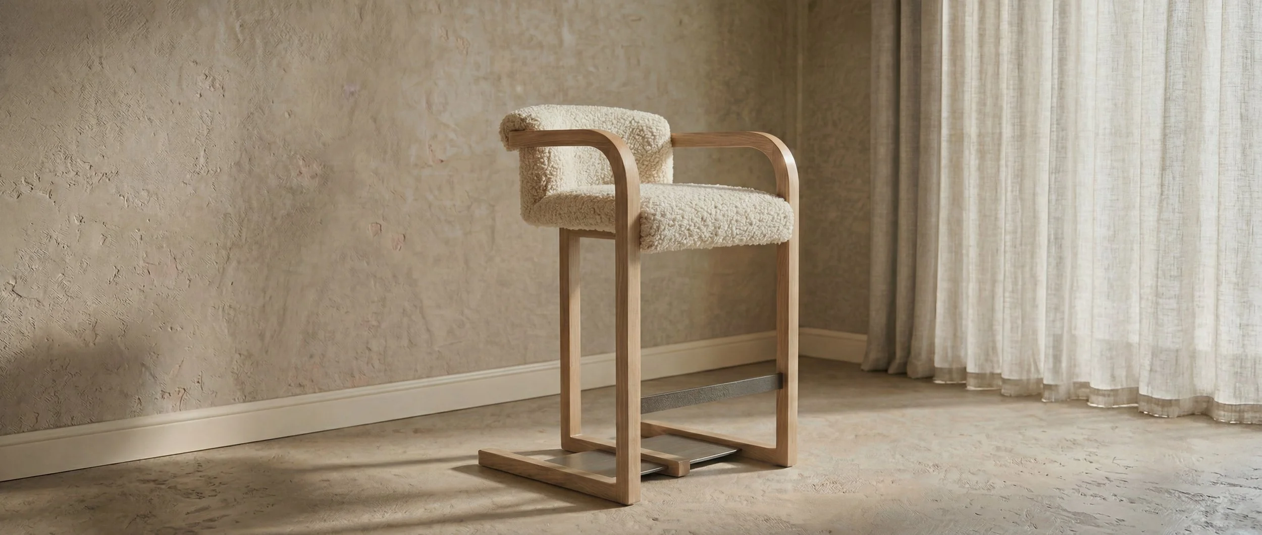 Avery Barstool handcrafted wood bar stool by Aker Studio