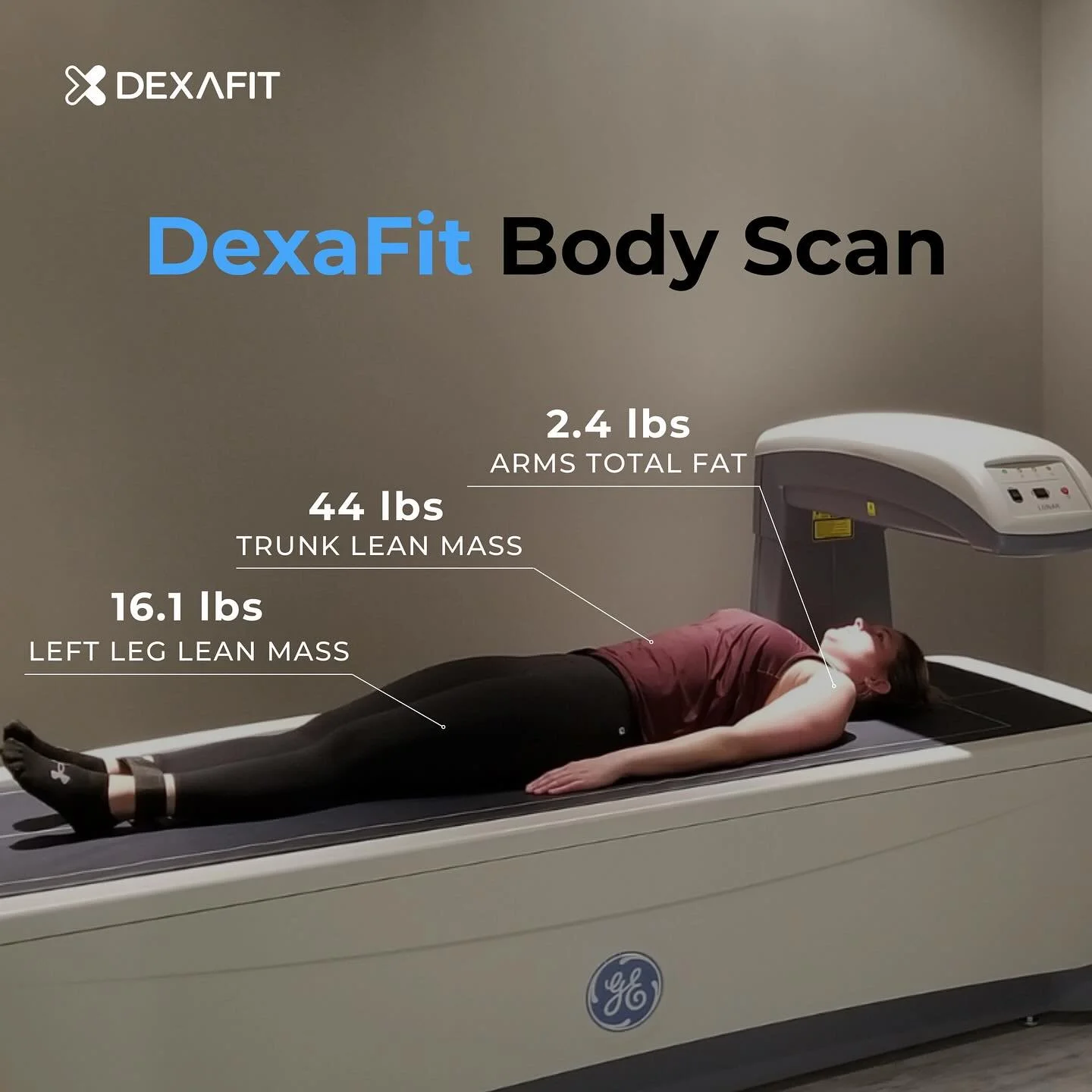 Unlock your best self with a DexaFit Body Scan! 🩻💥 Take your fitness to the next level with precise insights on:

🔥 **Body Fat %** &ndash; track your transformation 
💪 **Lean Muscle Mass** &ndash; see your hard work pay off 
🦴 **Bone Density** &