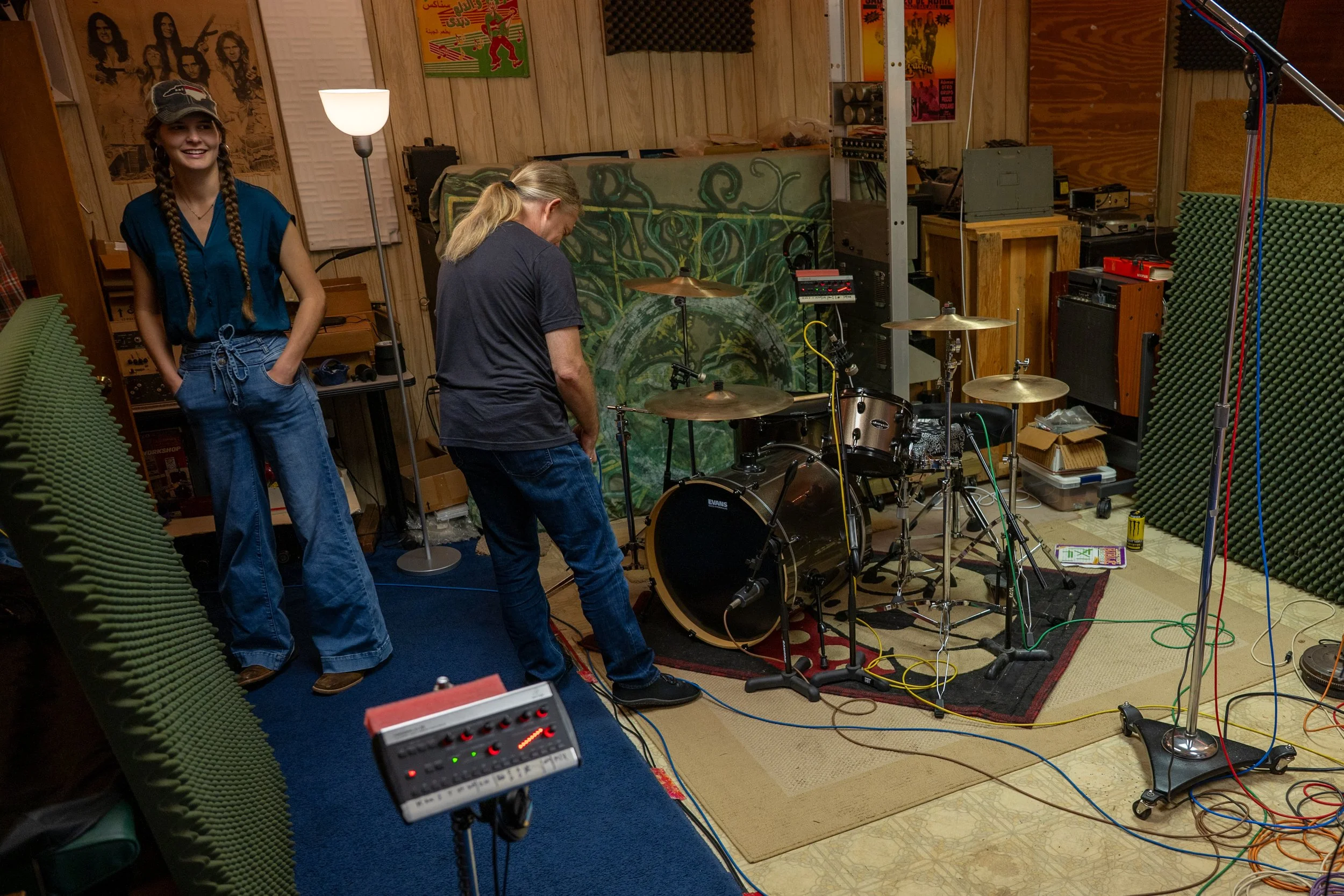 Winston-Salem, NC, Dec. 6, 2025 – Williams and others set up the live band recording space.