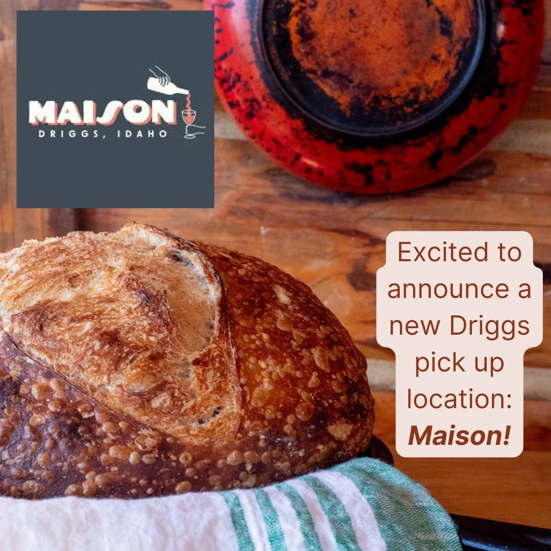 Super excited to announce that @maisondriggs is now a pick up location for sourdough! If you haven't been, Maison is such a great spot. Fun menu, great wine, and no corkage fee. Order your sourdough for pick up there on Friday afternoons, grab a glas