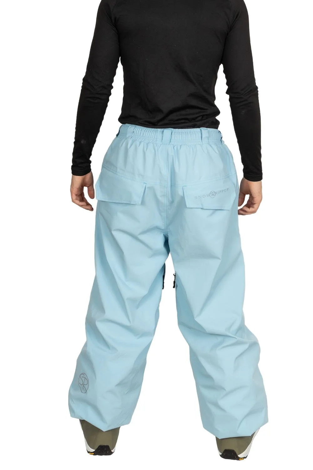 Back view of Snowripper Drift Pants in Ballad Blue showing relaxed freestyle cut.