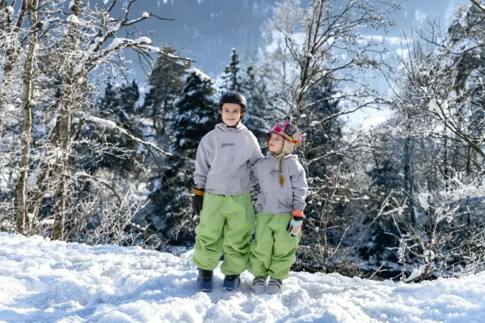Kids Baggy Snow Pants Green.webp