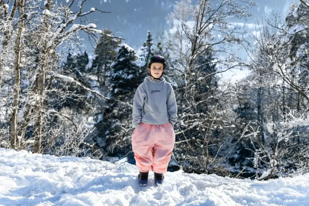 Boys Baggy Snow Pants Pink.webp