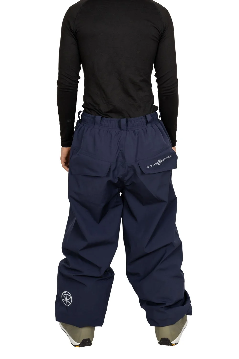 Back view of Snowripper Drift Pants in Crown Blue showing relaxed freestyle cut.