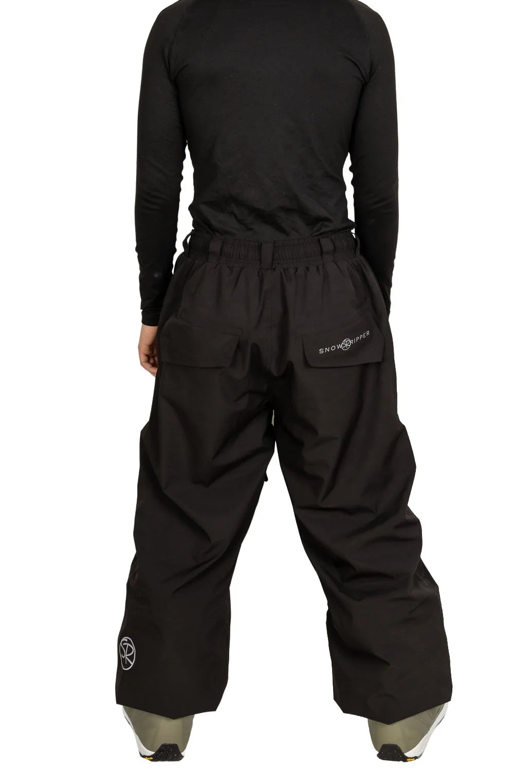 Back view of Snowripper Drift Pants in Black showing relaxed freestyle cut.
