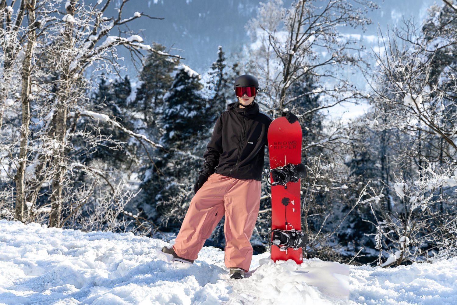Coral Baggy Snow pants.jpg