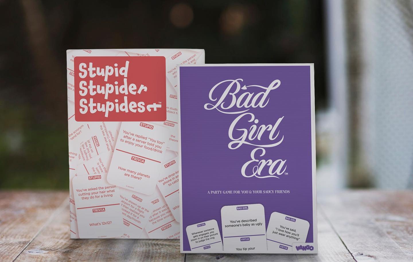 In honor of #NationalBoardGameDay, here&rsquo;s a sneak peek at two of our upcoming party games... Introducing Bad Girl Era and Stupid, Stupider, Stupidest!

From revealing your sassiest moments to reliving your most face-palm-worthy blunders, these 