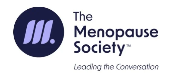 Logo of The Menopause Society with a purple icon and text saying "The Menopause Society" and the tagline "Leading the Conversation."