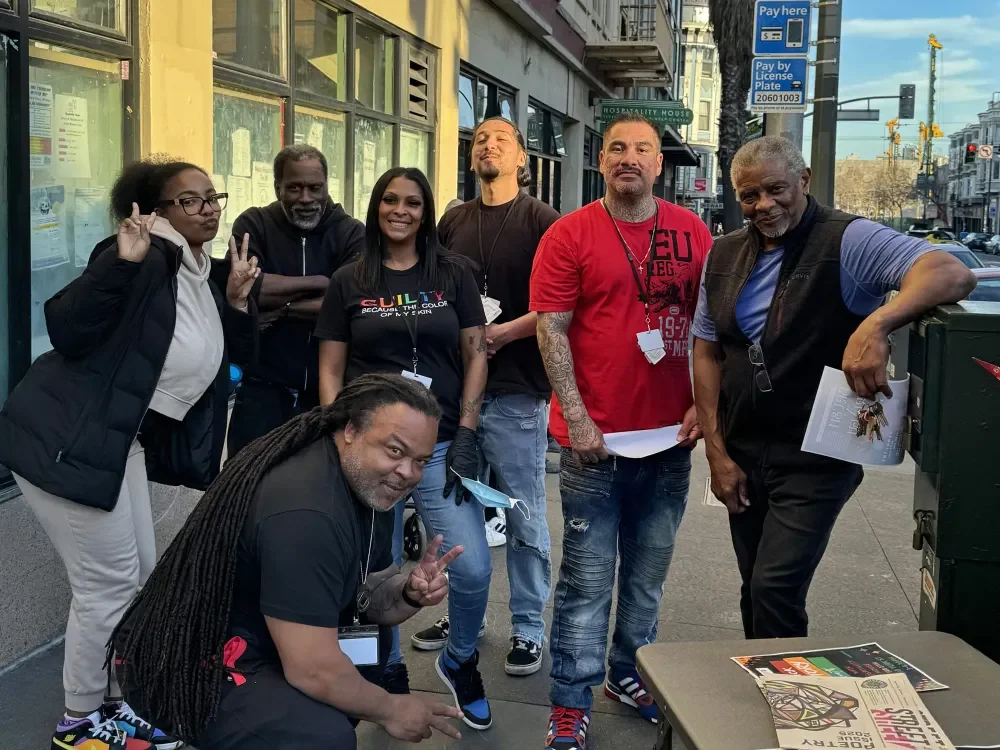 Tenderloin organizations are facing budget cuts — including Hospitality House, shown here outside their Sixth Street Self-Help Center, which is slated to lose funding. The cuts would weaken the city’s social safety net, says Executive Director Joe Wi