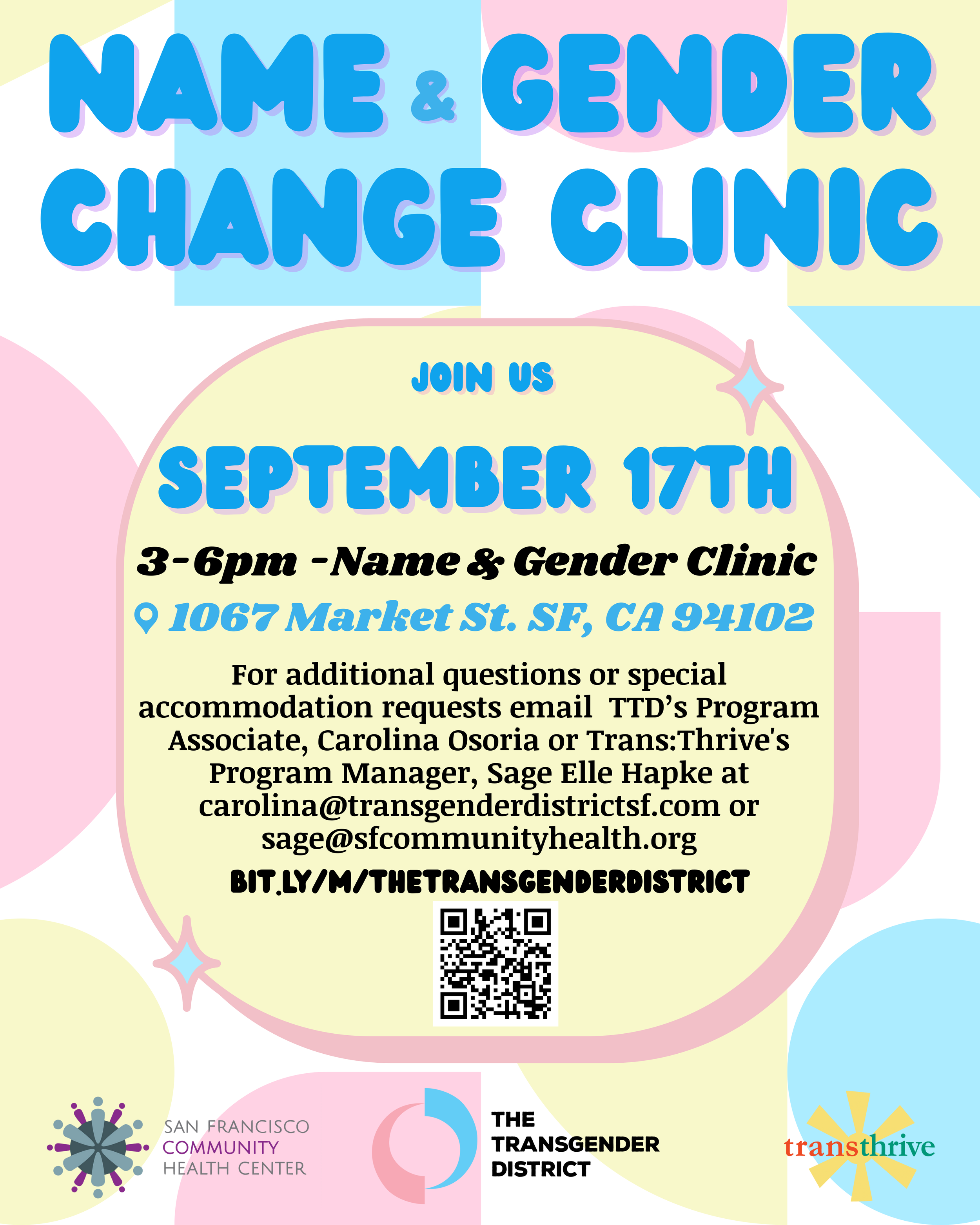 Name and Gender Change Clinic: September