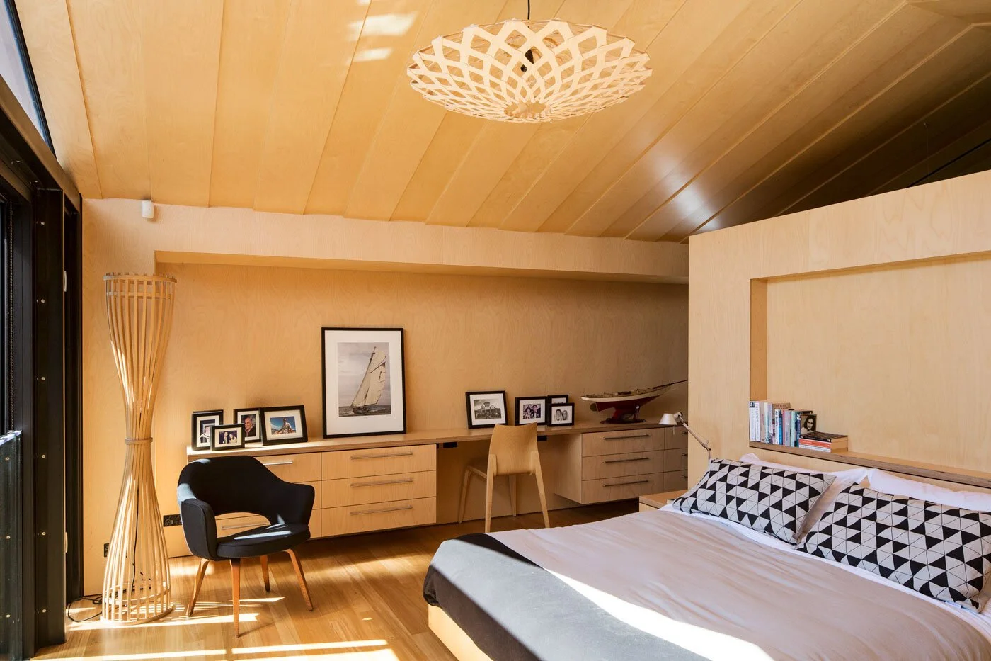Architectural Hoop Pine plywood wall lining in interior space
