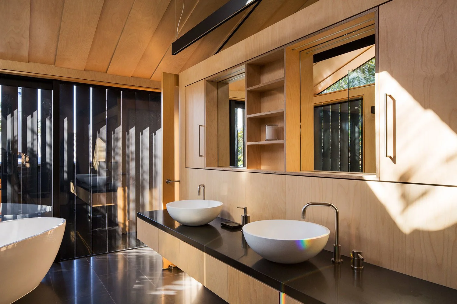 Hoop Pine plywood cabinetry detail with natural timber finish
